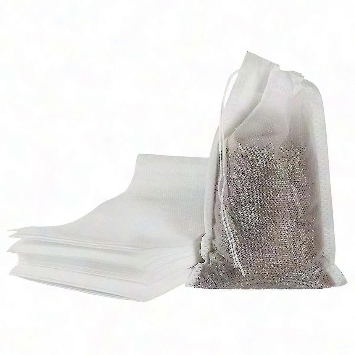 100 Pieces Disposable Cold Brew Coffee Bags - Fine Mesh Filter with Drawstring for Mess-Free Brewing