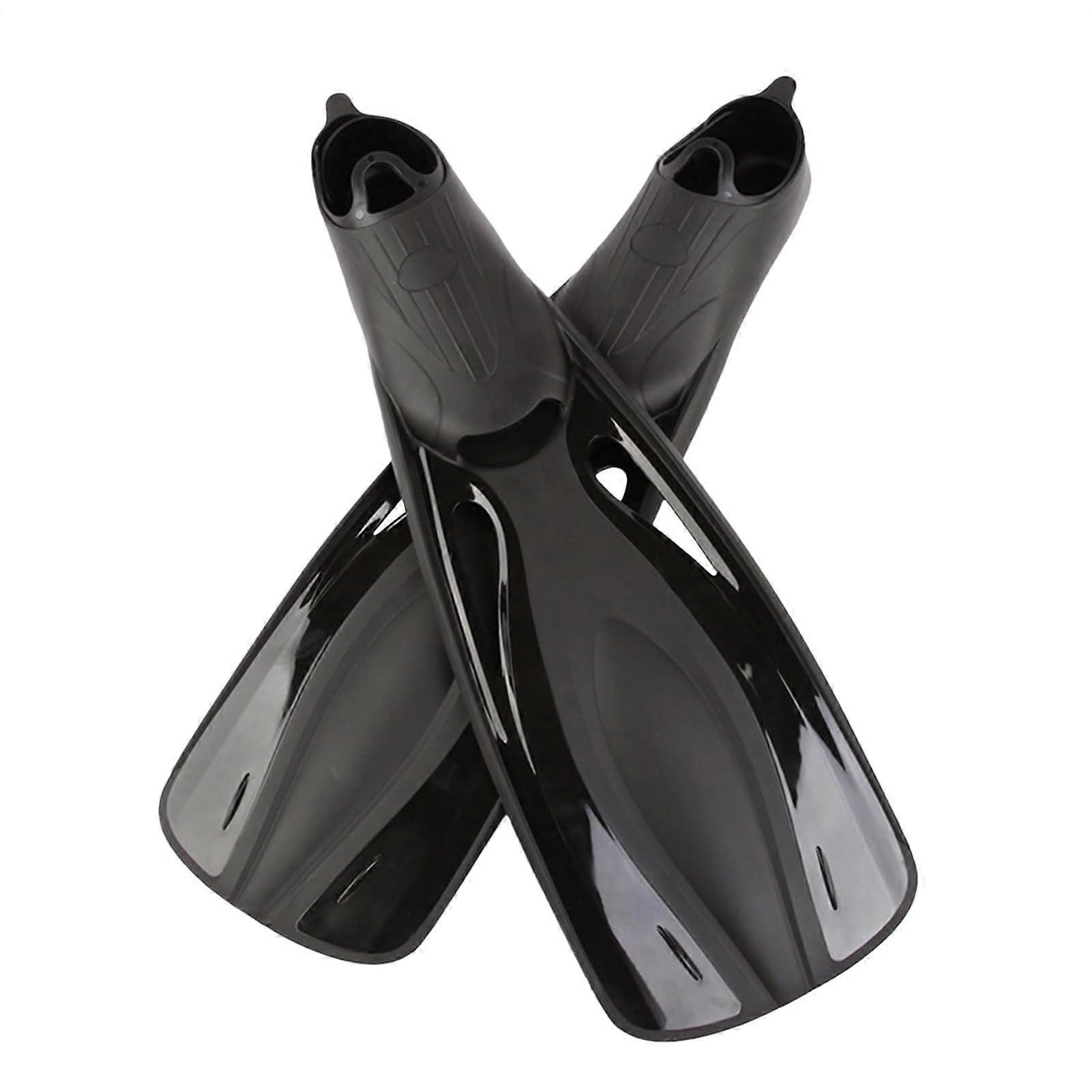 Snorkel Swimming Fins Set for Adult, Adjustable Diving Flippers Black S