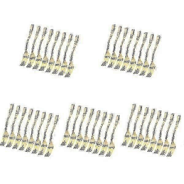 Mini fourchettes en or jetables 120 pcs - Fournitures de fête en plastique pour le dessert de mariage