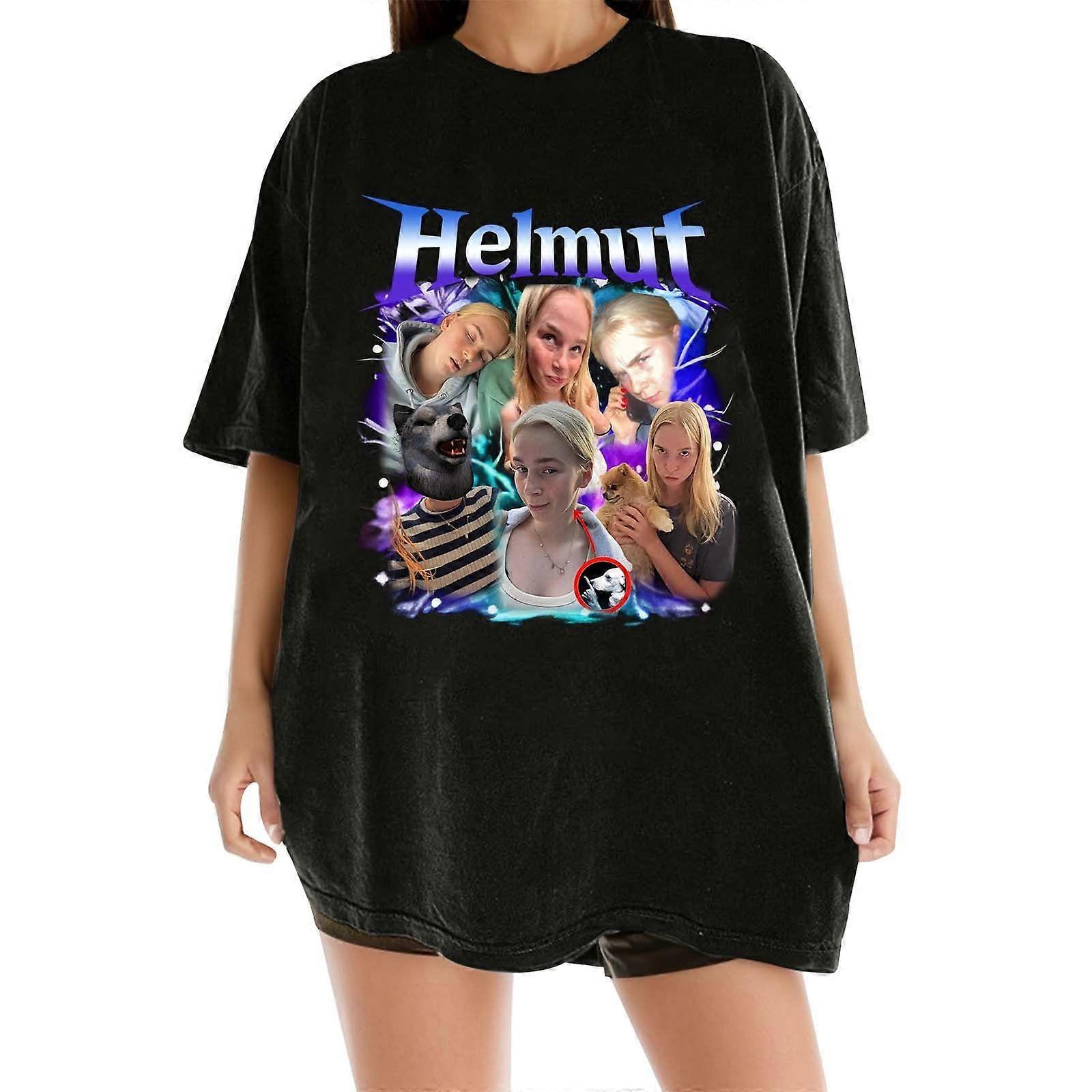 Women's Oversized Graphic T-Shirt with Helmut Print