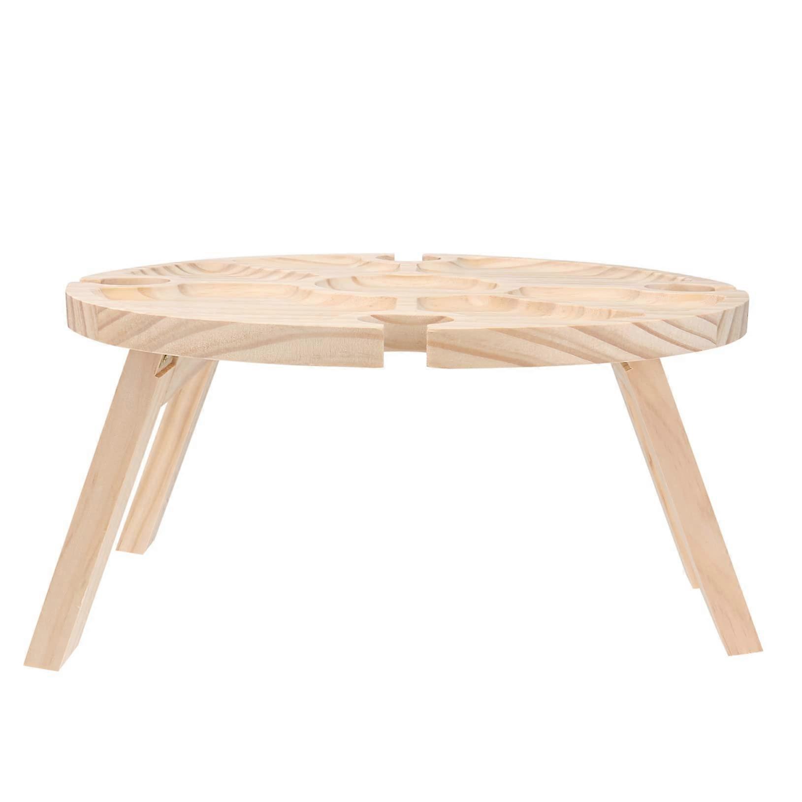 1Pc Collapsible Picnic Wine Table Portable Folding Table for Outdoor Dining for Picnics Camping and Gatherings Durable and Stylish Khaki Design