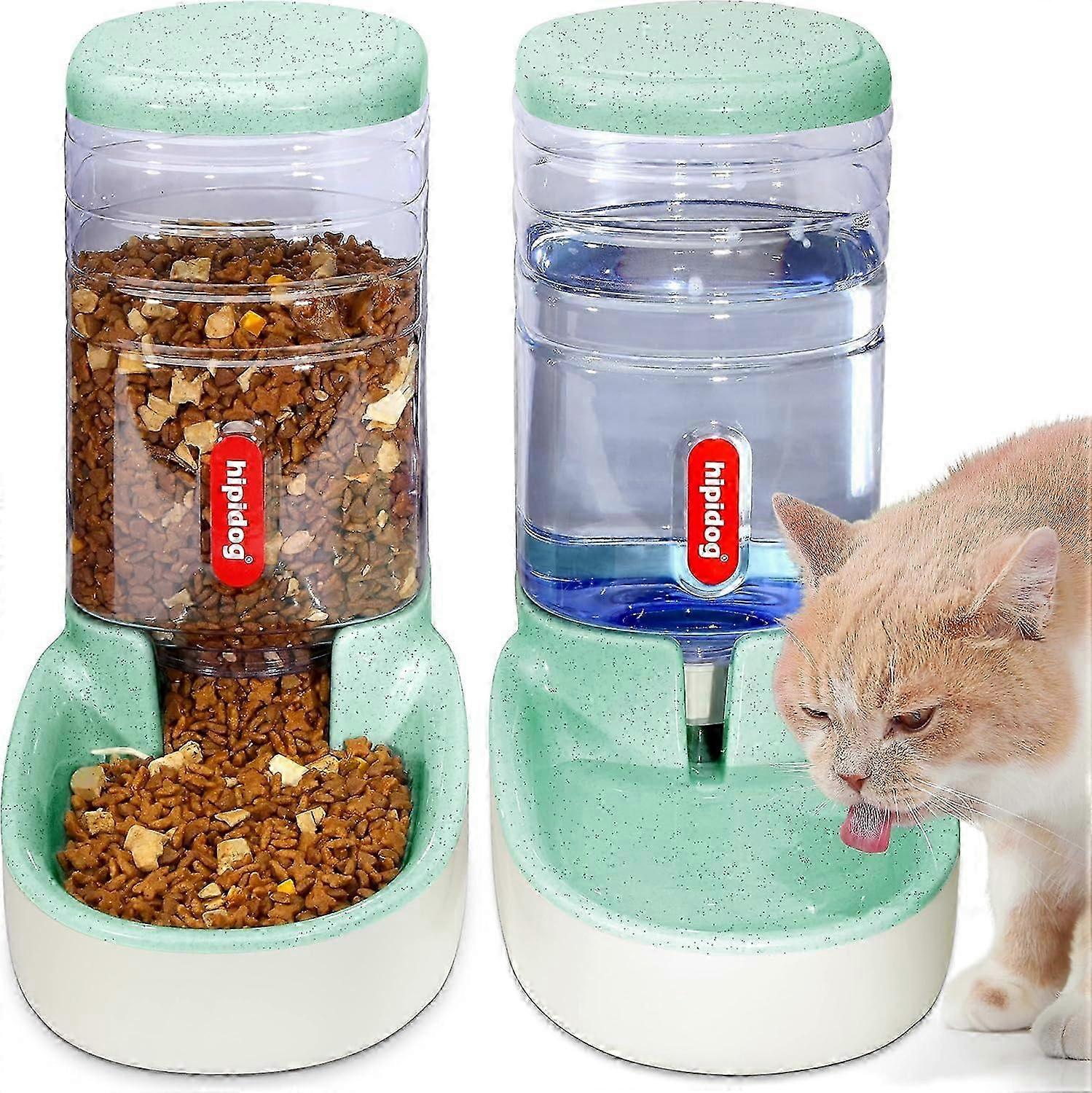 Automatic Drinker And Feeder For Cats, Dogs, 3.8 L With Water Dispenser And Automatic Feeder For Animals (green) BB
