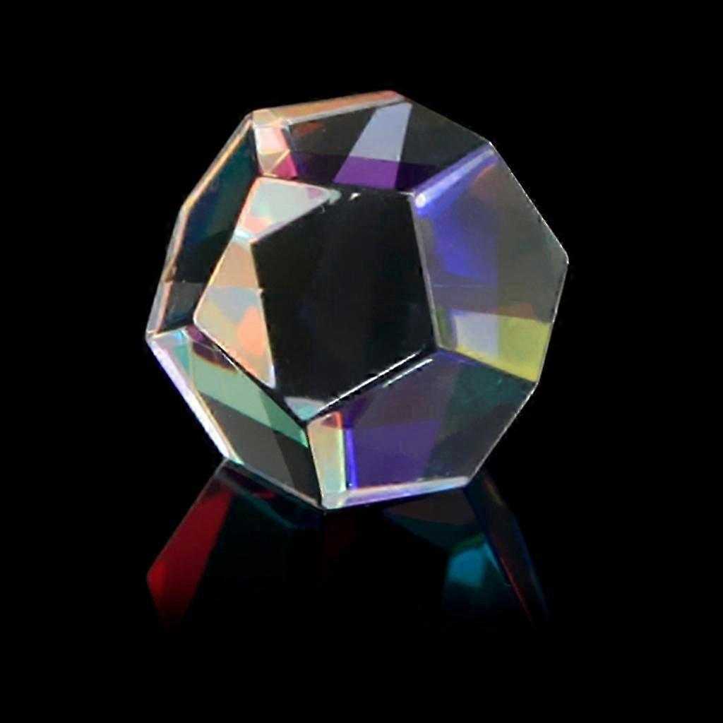 24mm Multi-faceted Rainbow Optical Glass Prism - Physics Teaching Tool for Light Refraction Experiments