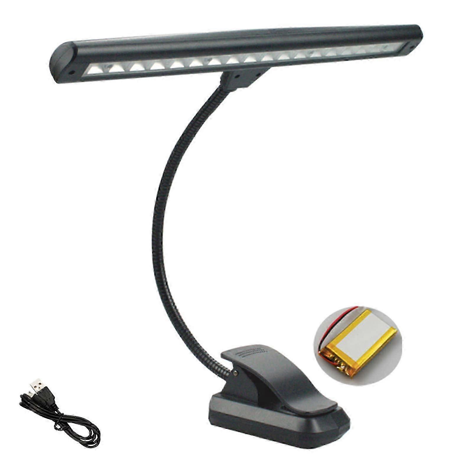 Rechargeable 18-LED Music Stand Light with 3 Color Temperatures & 2 Brightness Levels for Piano, Orchestra, and DJ Use