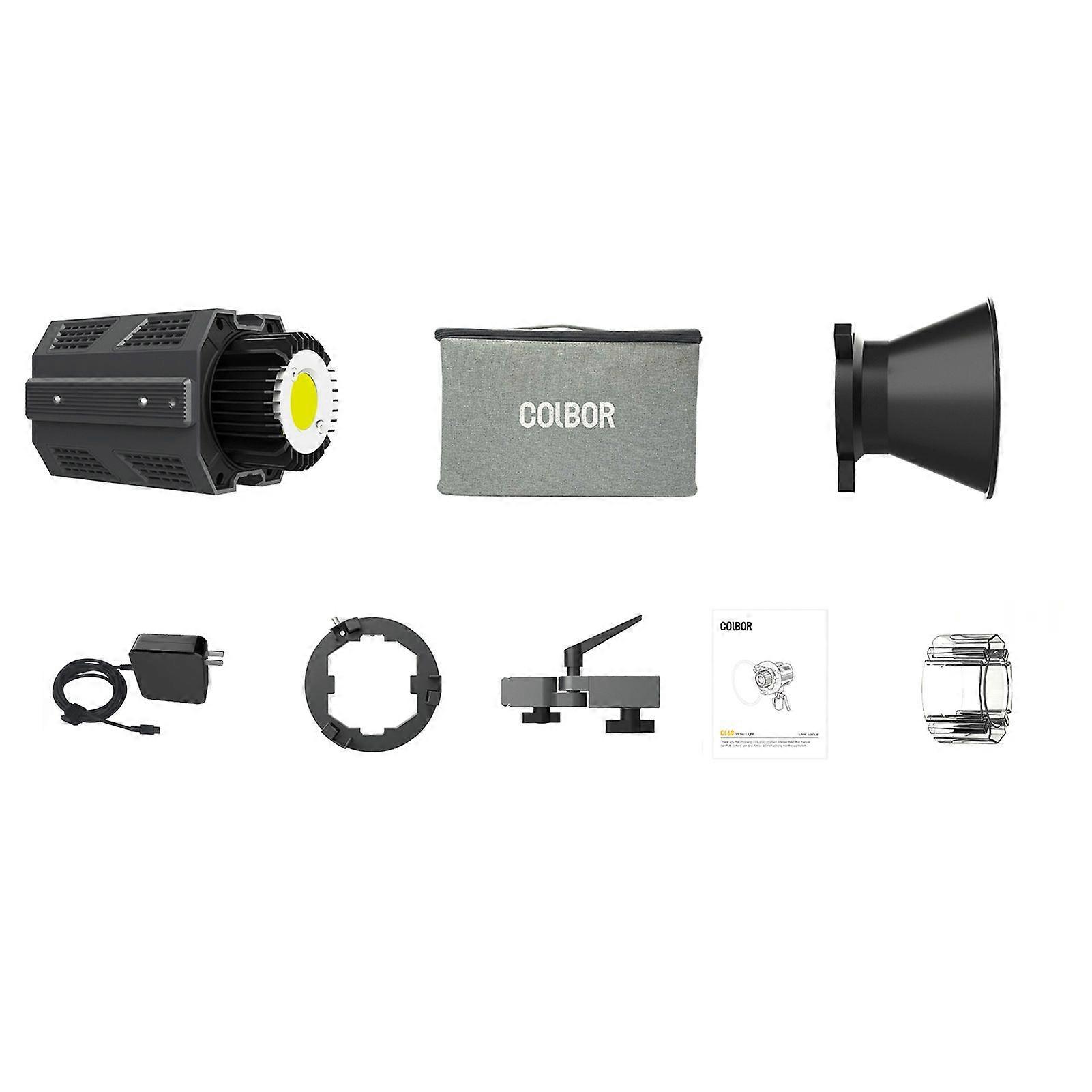 Compact Studio LED Video Light 65W Photography Fill Light 5600K Dimmable CRI97+ 7 Lighting Effect Modes APP Remote Control 2 Inch Large LCD Screen