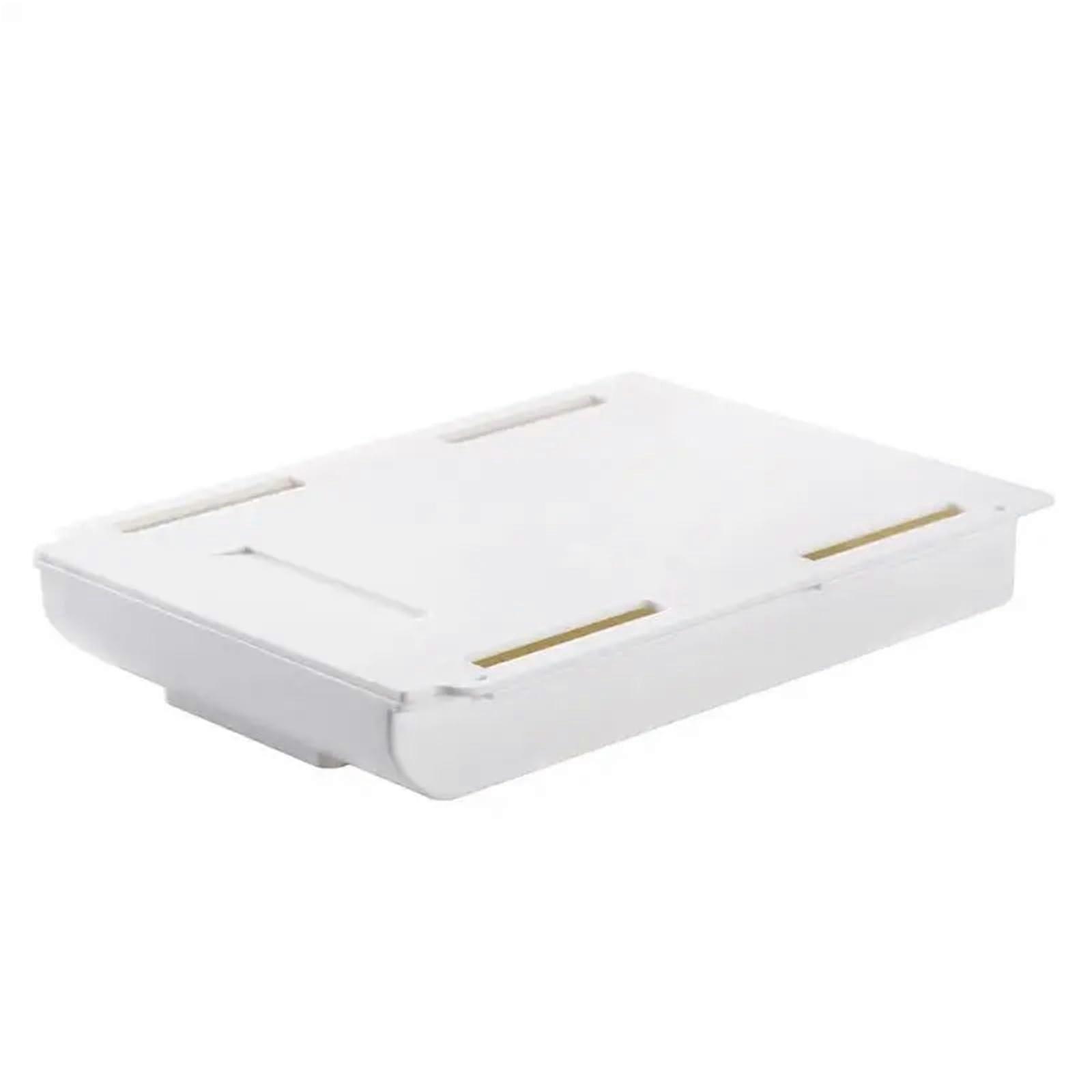 Under Desk Drawer Self Stick Pencil Tray Organizer (White, Large)