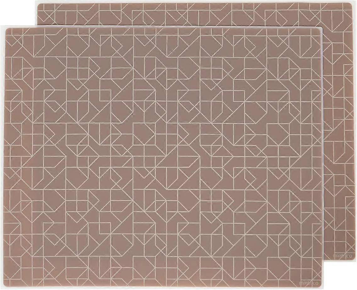 placemat for Dining Table Set of 2 Silicone Heat Resistant Non Slip (Brown)