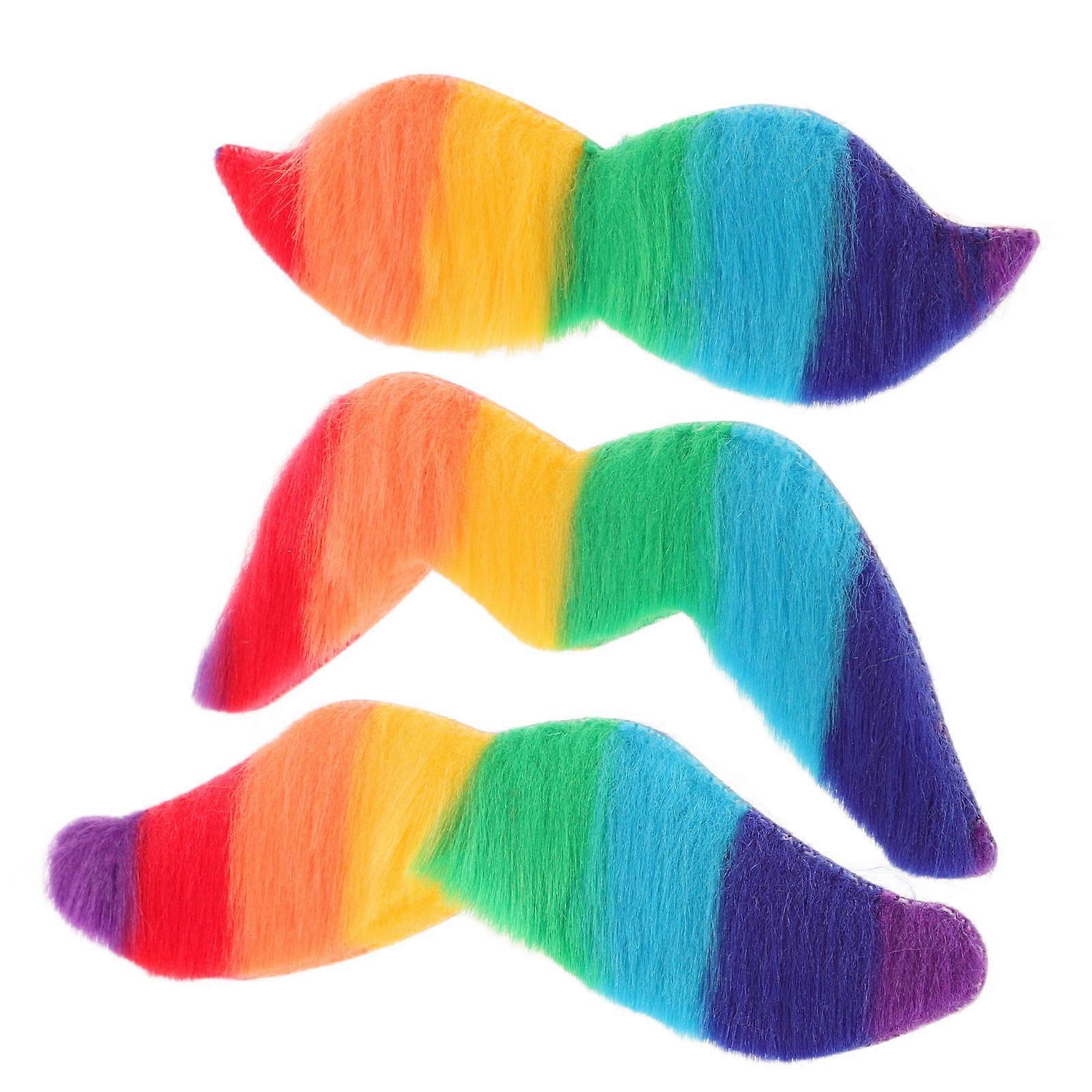 Fake Rainbow Beard Stickers Soft, Reusable Costume Accessory for Parties, Masquerades, and Halloween Attention Grabbing Face Decoration