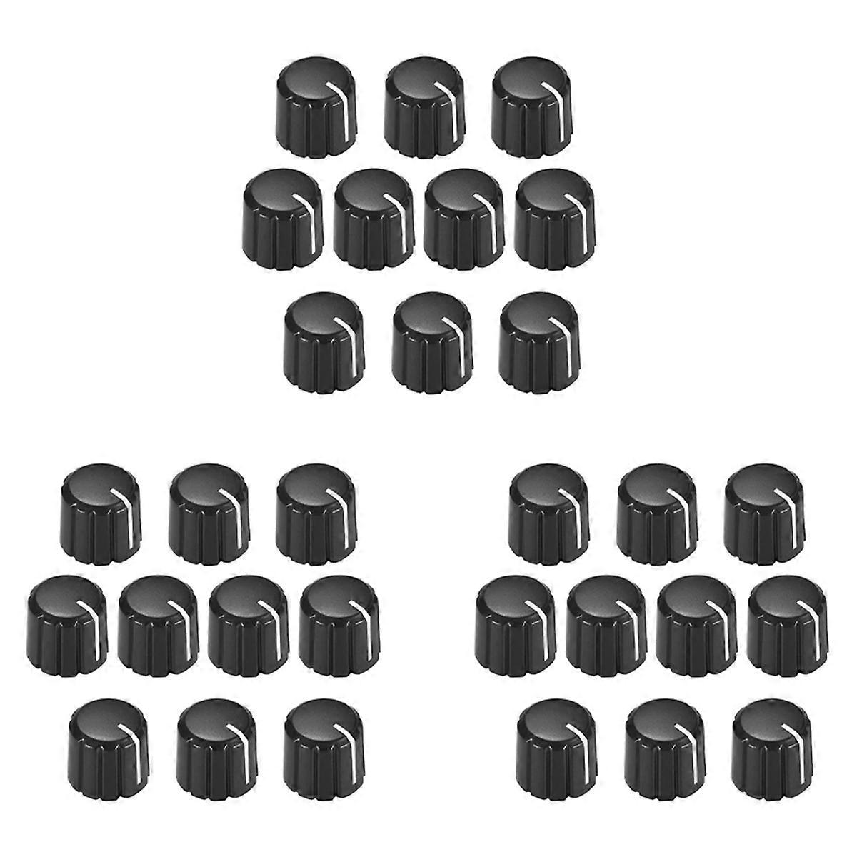 30Pcs Potentiometer Control Knobs for Electric Guitar Volume Tone Knobs Black D Type 6mm