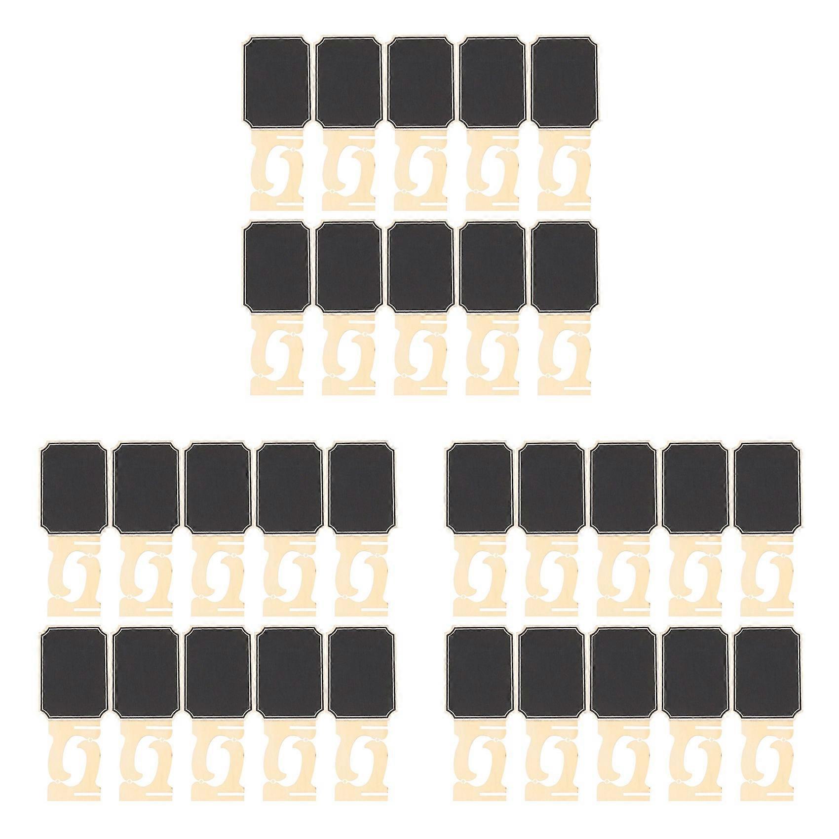 60 Pack Mini with Support Easels Stand,Place Cards Small Rectangle Little Wood Blackboard for Weddin