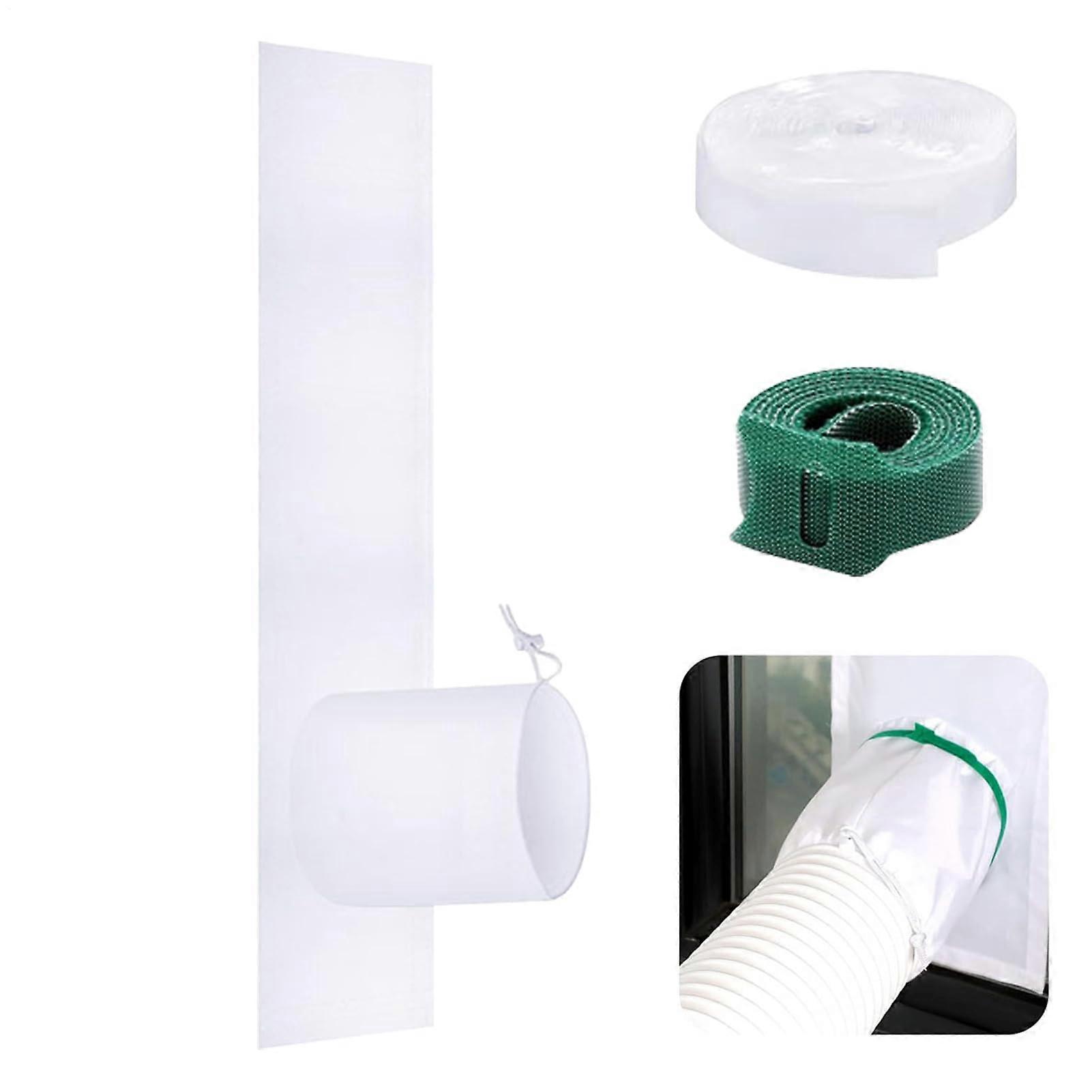 Portable AC Window Vent Kit Sealing Fabric Set Air Conditioning Window Kit Sealing Cloth Kit Accessory With Cond