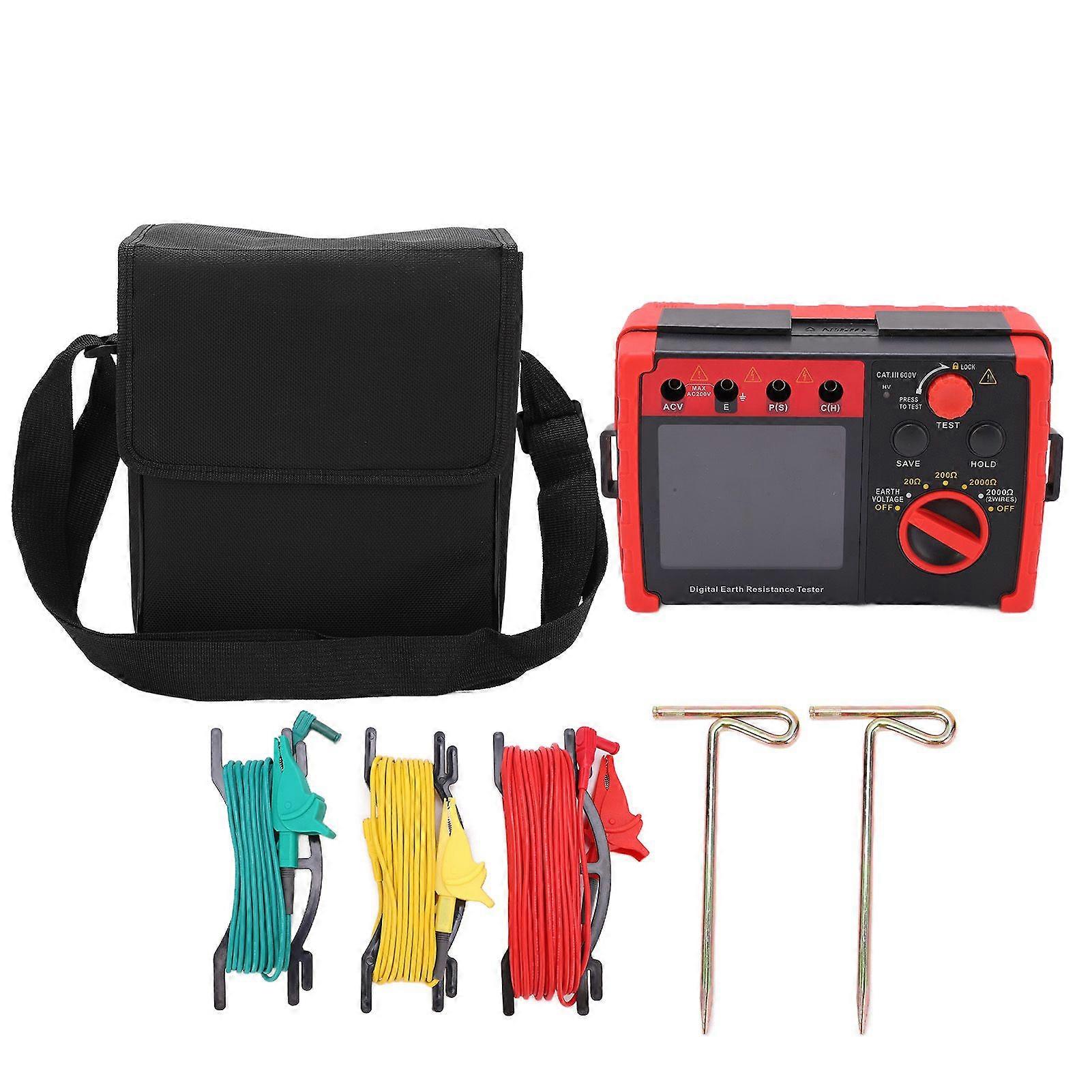 GT5105A 2000 Digital Earth Resistance Tester Ground Resistance Meter Ohm Meter for Earth Resistivity