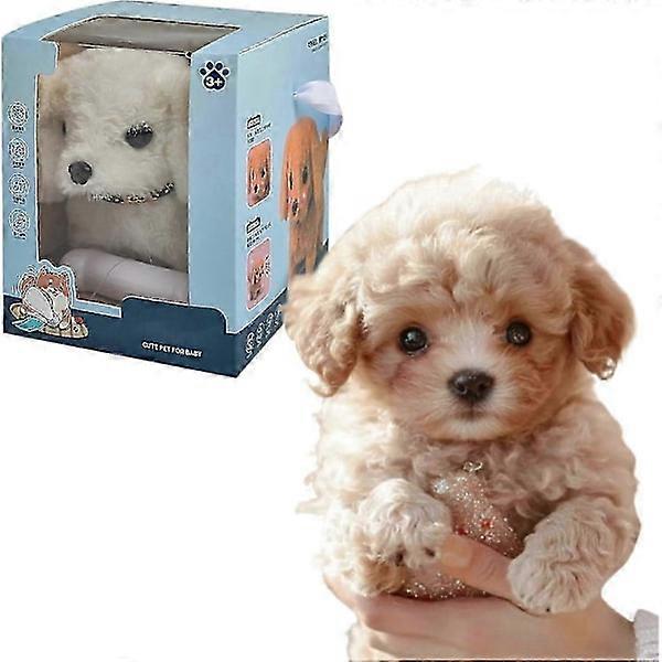 My Realistic Robot Puppy, Mini Interactive Plush Toy Kids Cute Soft Robot Dog Can Walk And Bark - HZ