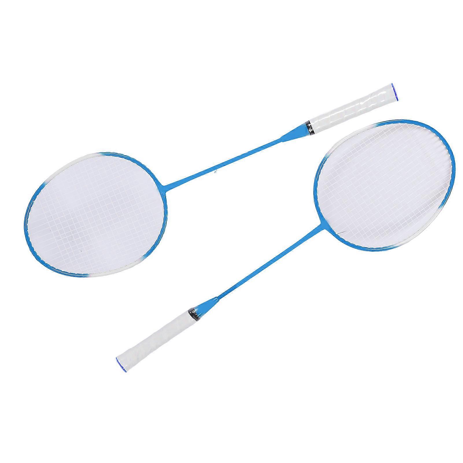 2 Player Badminton Set Iron Alloy Rackets with 3 Shuttlecocks Blue