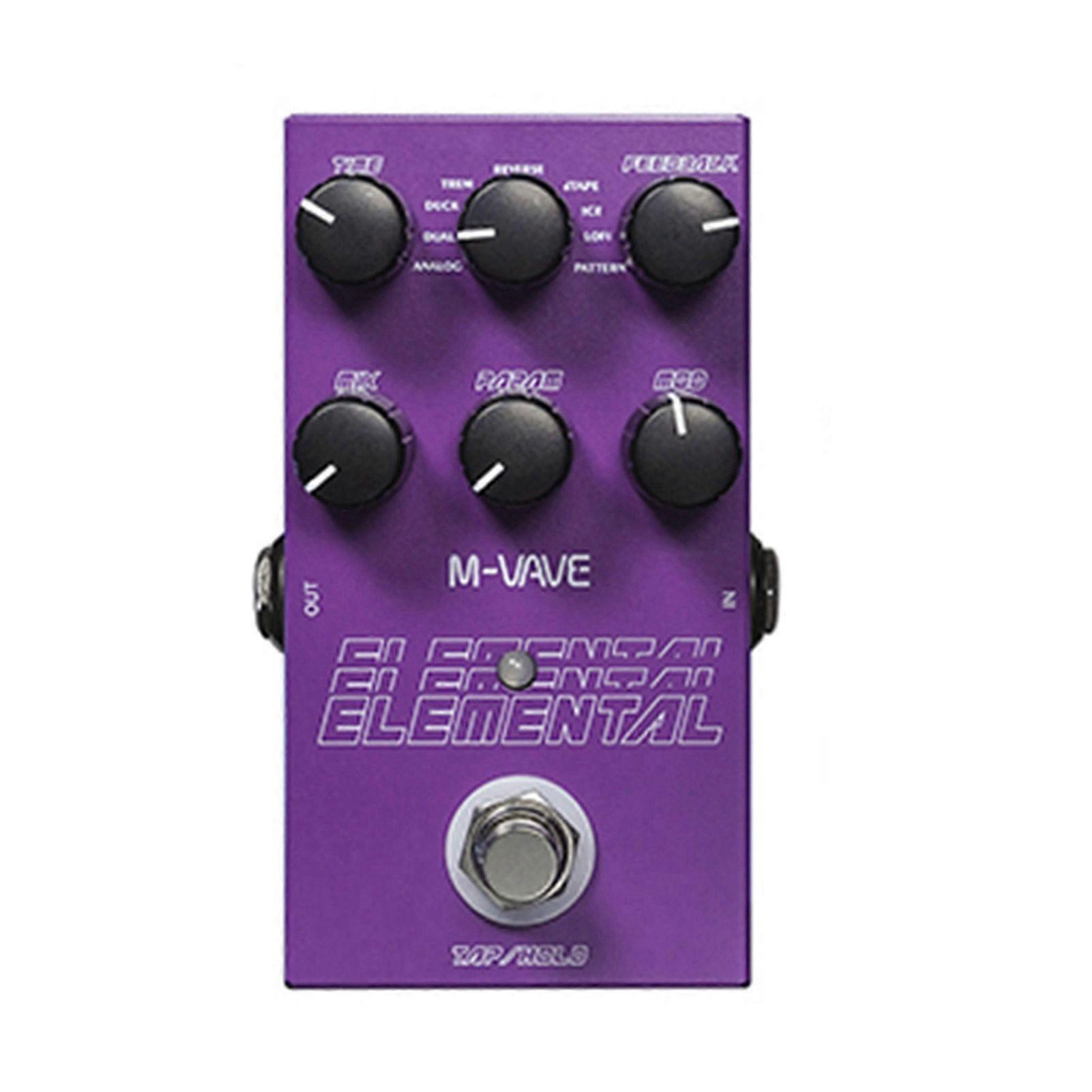 Digital Delay Pedal with 9 Effects Knob Control Guitar Pedal 6.35mm Input Output Metal Case DC9V Type C Power Supply