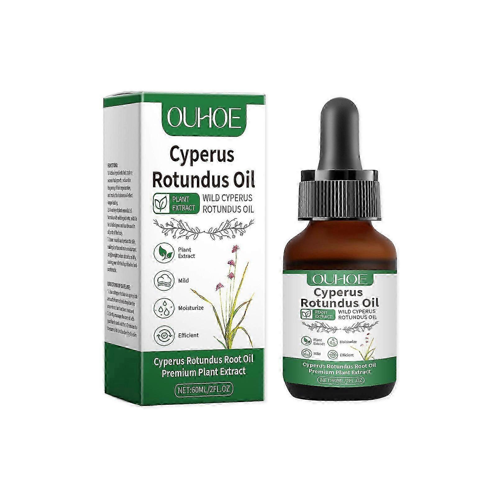 Ulei Cyperus Rotundus - 100% ulei din Cipru Ulei natural de iarbă de nuci pentru reducerea creșterii părului corporal, piele netedă și îndepărtarea părului, ulei organic Cyperus Rotundus S