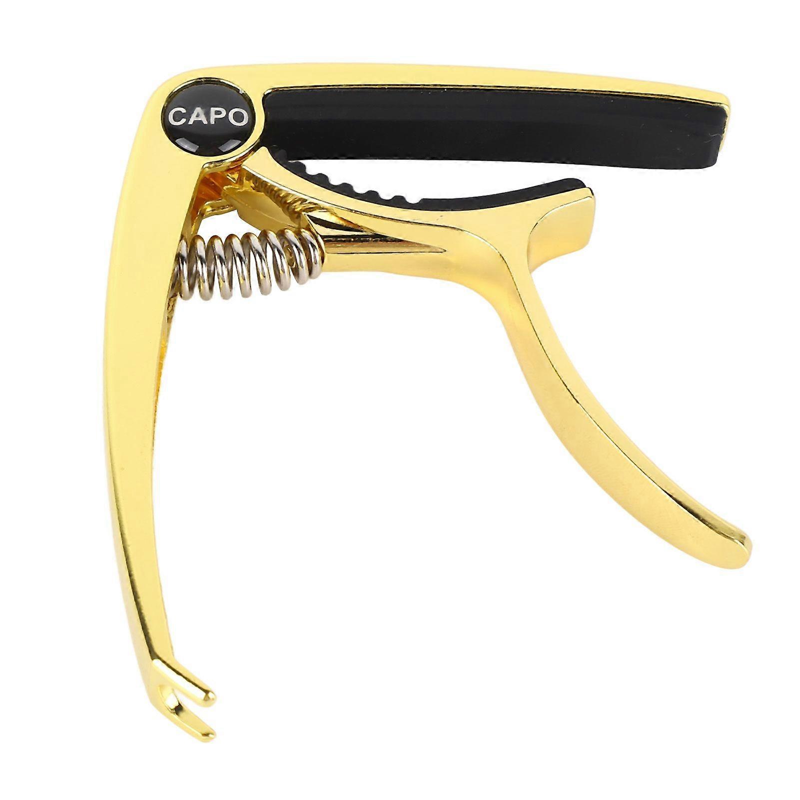 Guitar Capo Metal Adjustable Spring Tension Capo for Acoustic Electric Ukulele Bass Gold