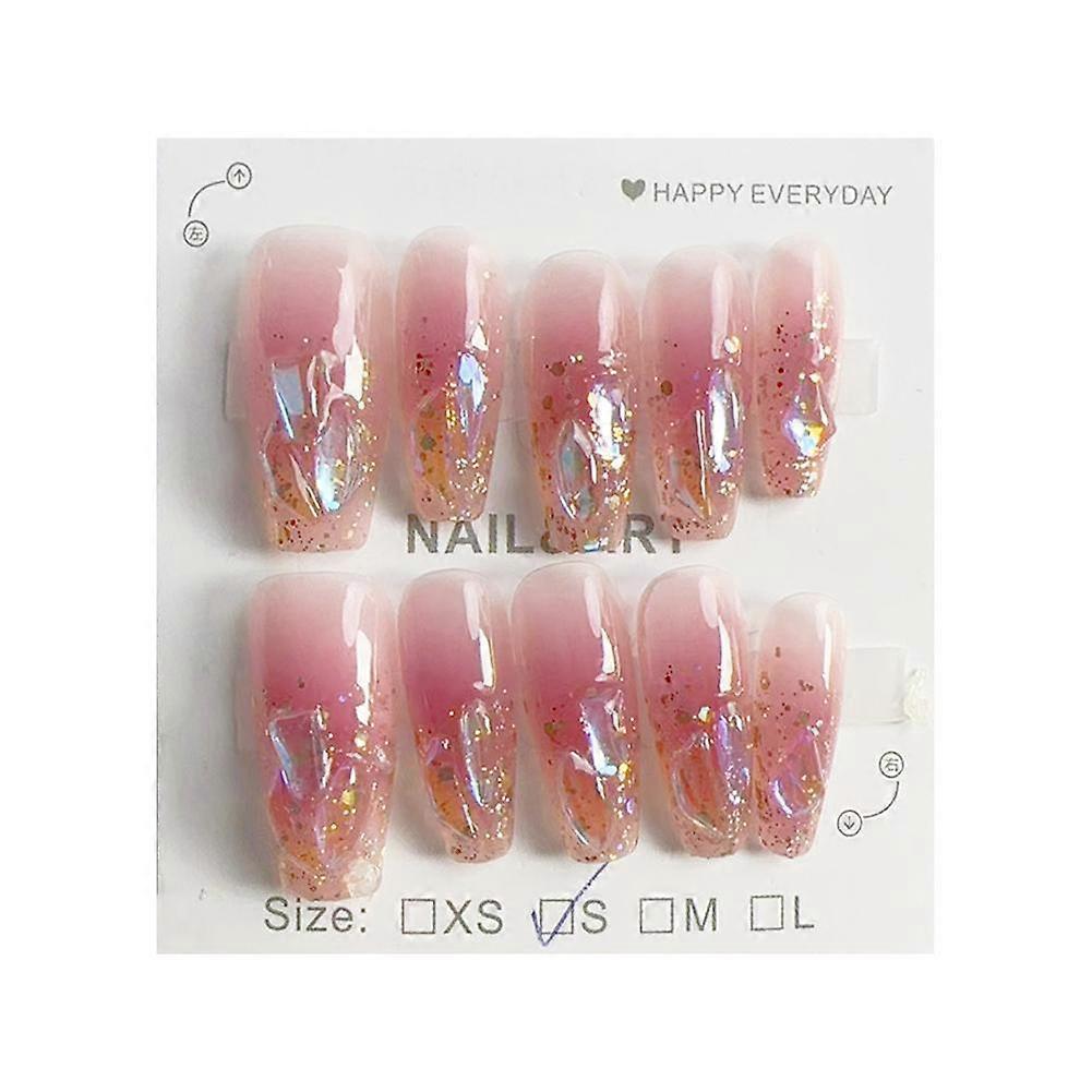 Explosive Flash Handmade Fake Nails - Stylish Design, Easy Application, 10 Pieces per Set!