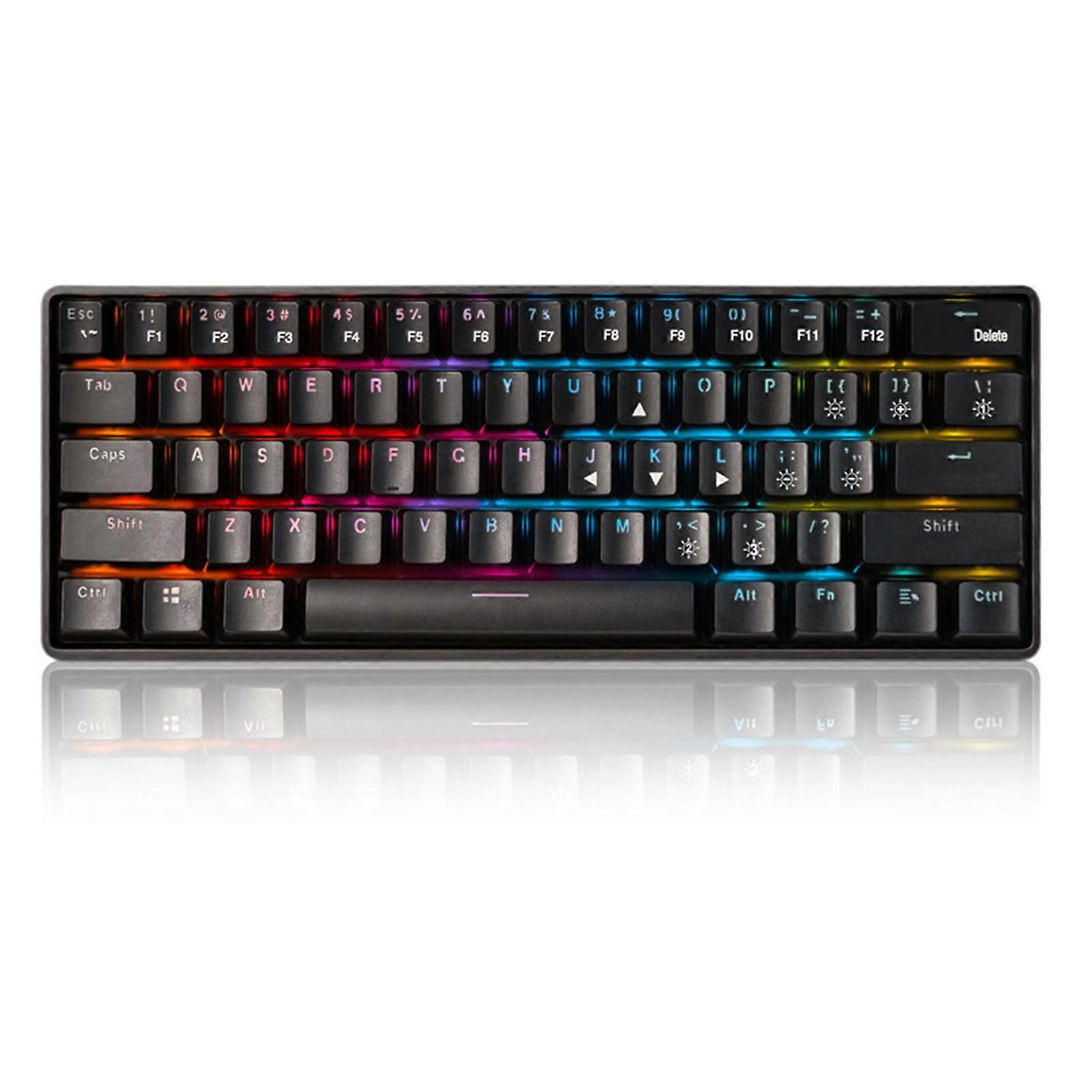 61-Key RGB Mechanical Keyboard Dual Mode Wireless Wired Black