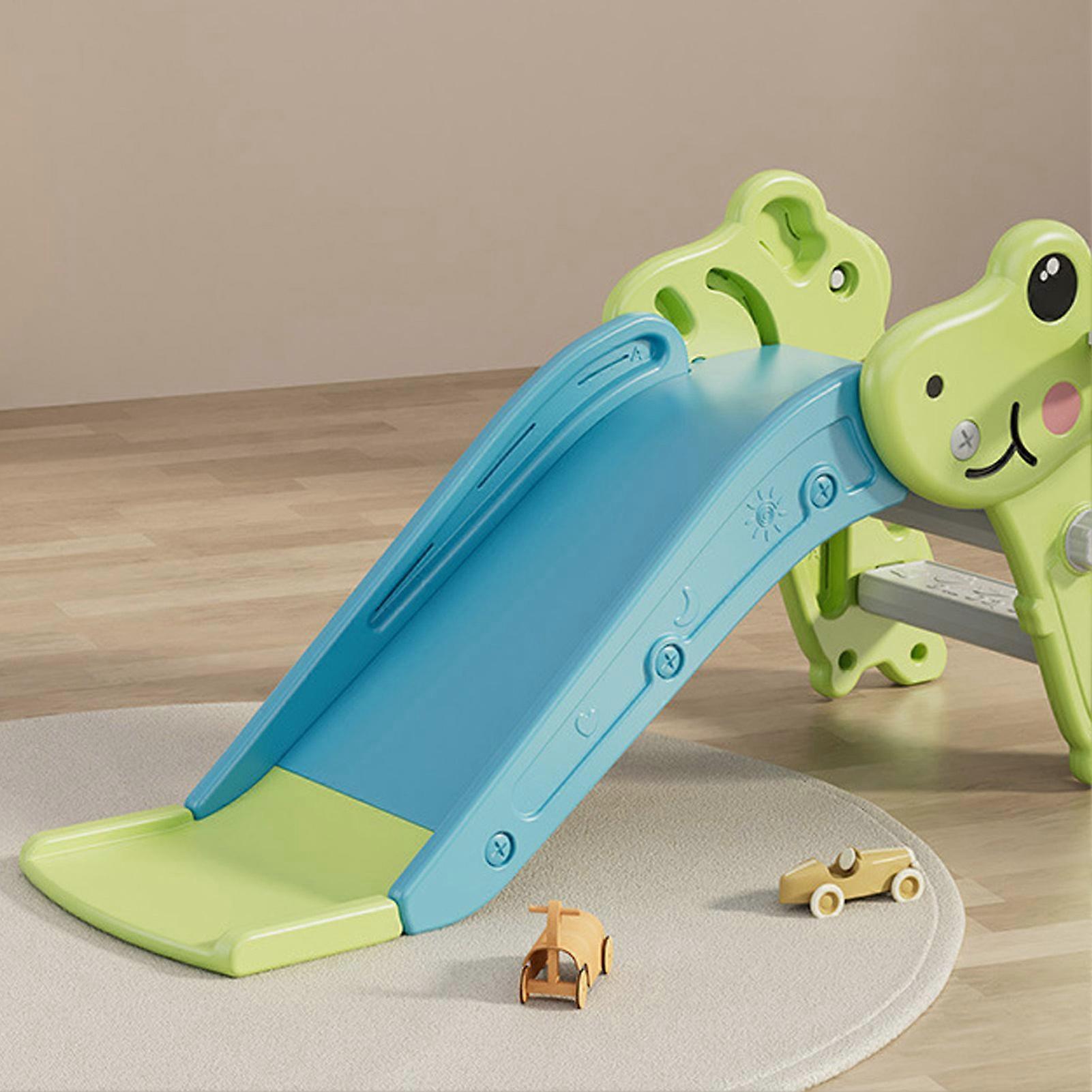 Toddler Folding Plastic Slide 4kg Stable Green Kids Climber