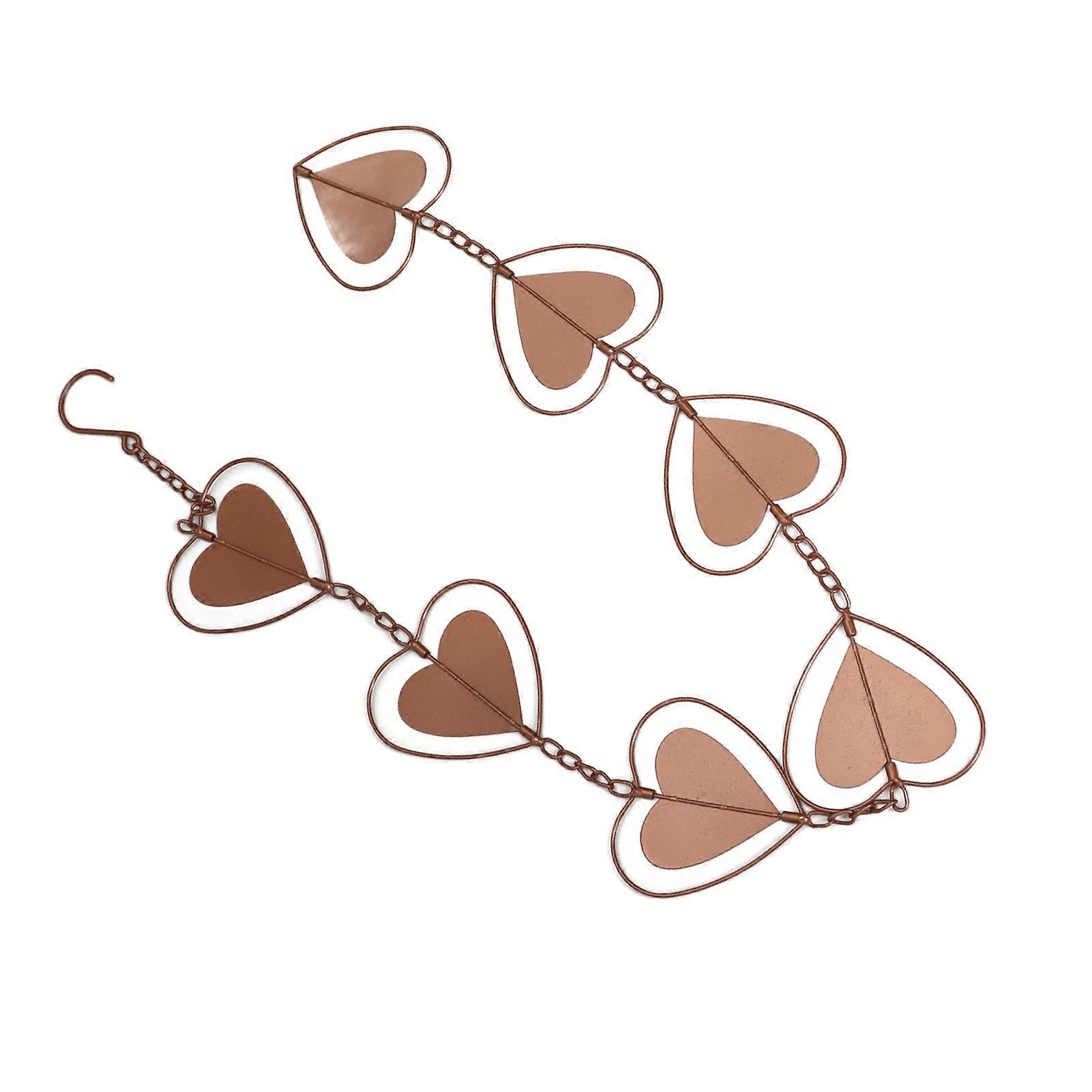 Decorative Iron Heart Rain Chain Wind Chime 351g with Hook