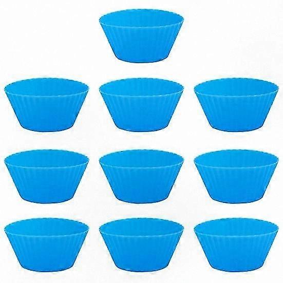 Silicone Baking Cups, Reusable Non-Stick Molds for Cupcakes, Desserts, Parties, and Holidays, Heat Resistant (10 Pieces)