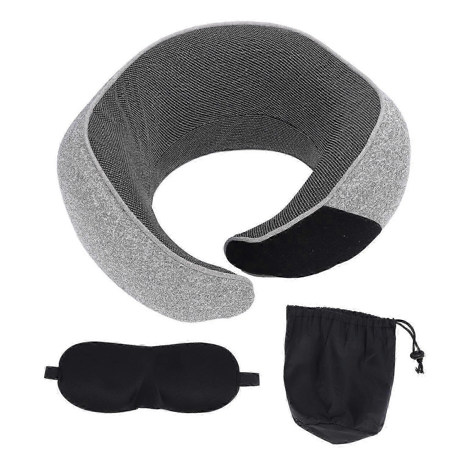 Travel Pillow Memory Foam Travel Neck Support Pillow Portable U Shape Airplane Pillow with Storage B