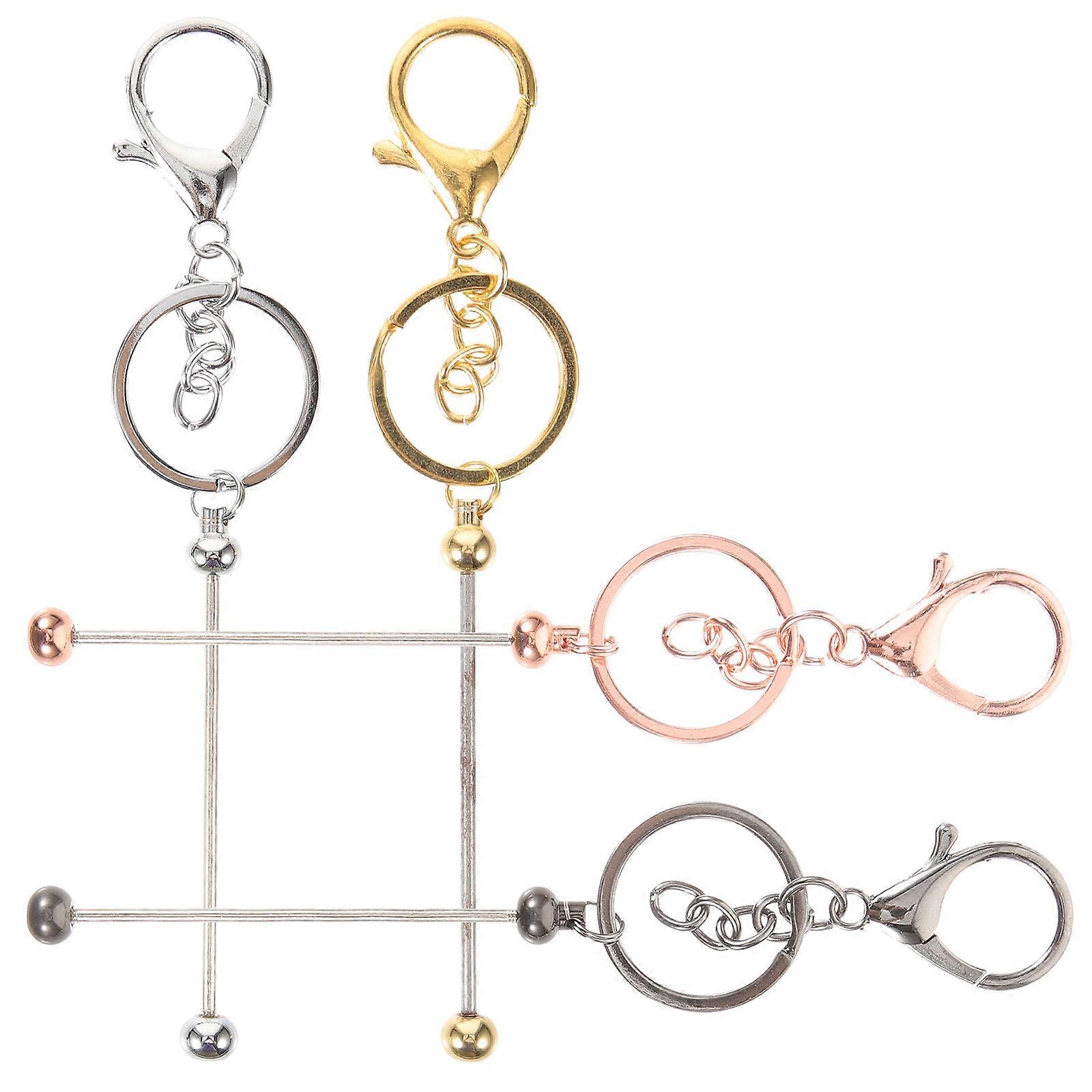 4pcs Key Ring Clips for Crafting with Hooks Snap Clasp Keyrings
