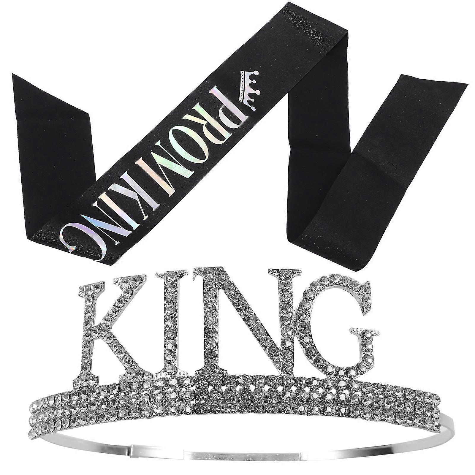 It sounds like you're looking for a **king crown and sash for men**, specifically for **prom night**, parties, or special events. These items are