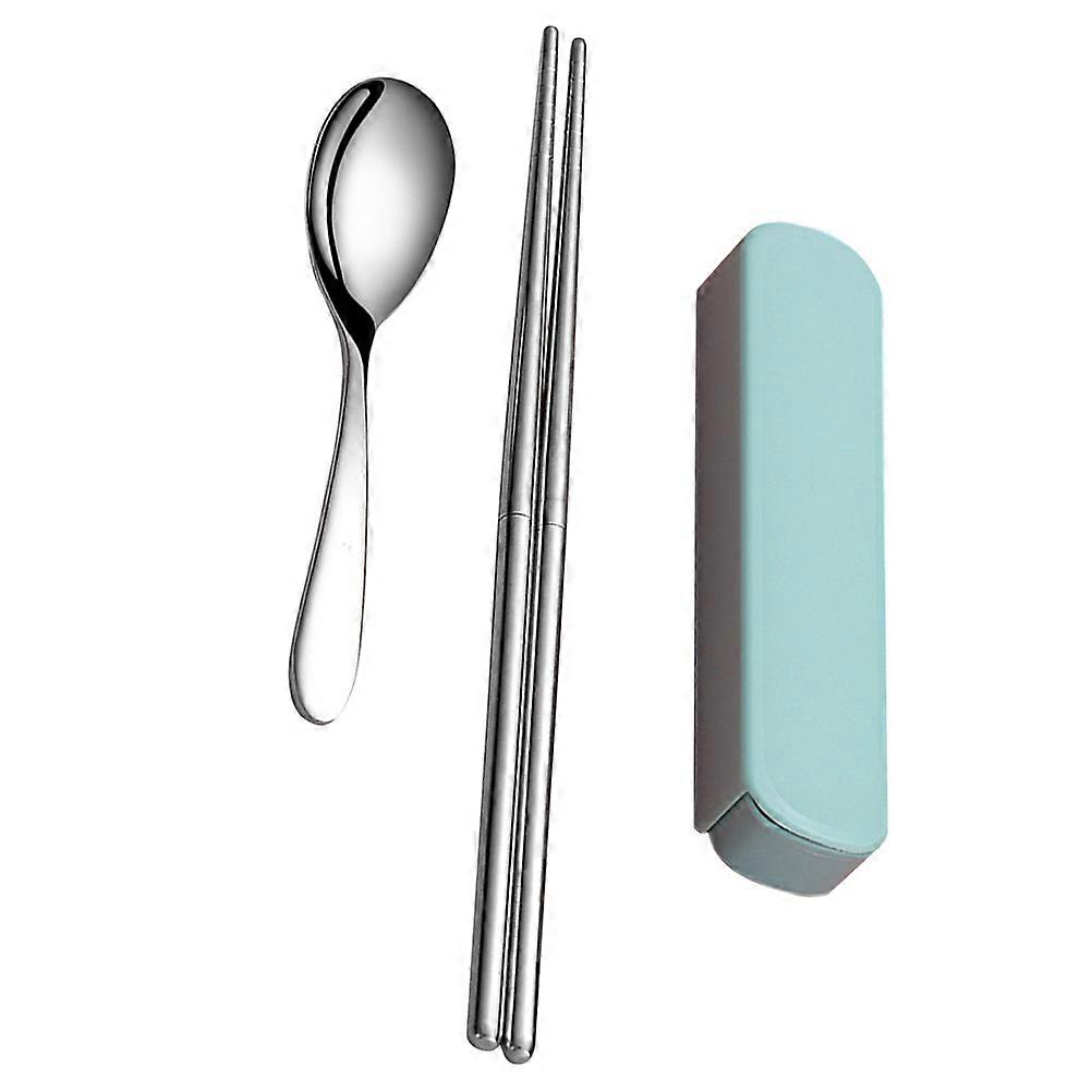 Spoon Chopsticks Set Stainless Steel Tableware for Outdoor Use 1Set