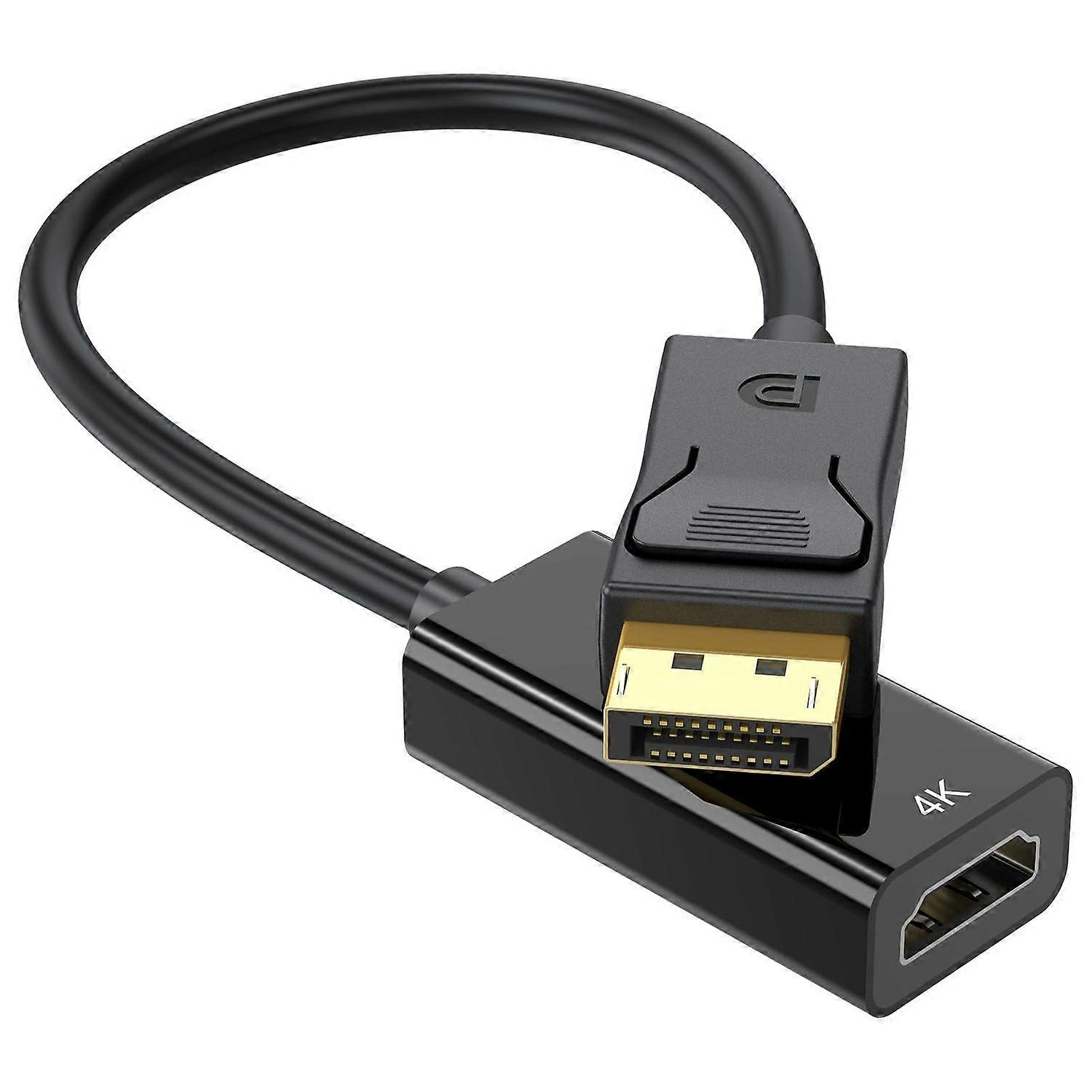 DP to HDMI Adapter, 4K Display Port (DP 1.2) to HDMI Converter, Displayport HDMI Adapters for Monitor 4K@30Hz Male to Female Compatible with Dell HP L
