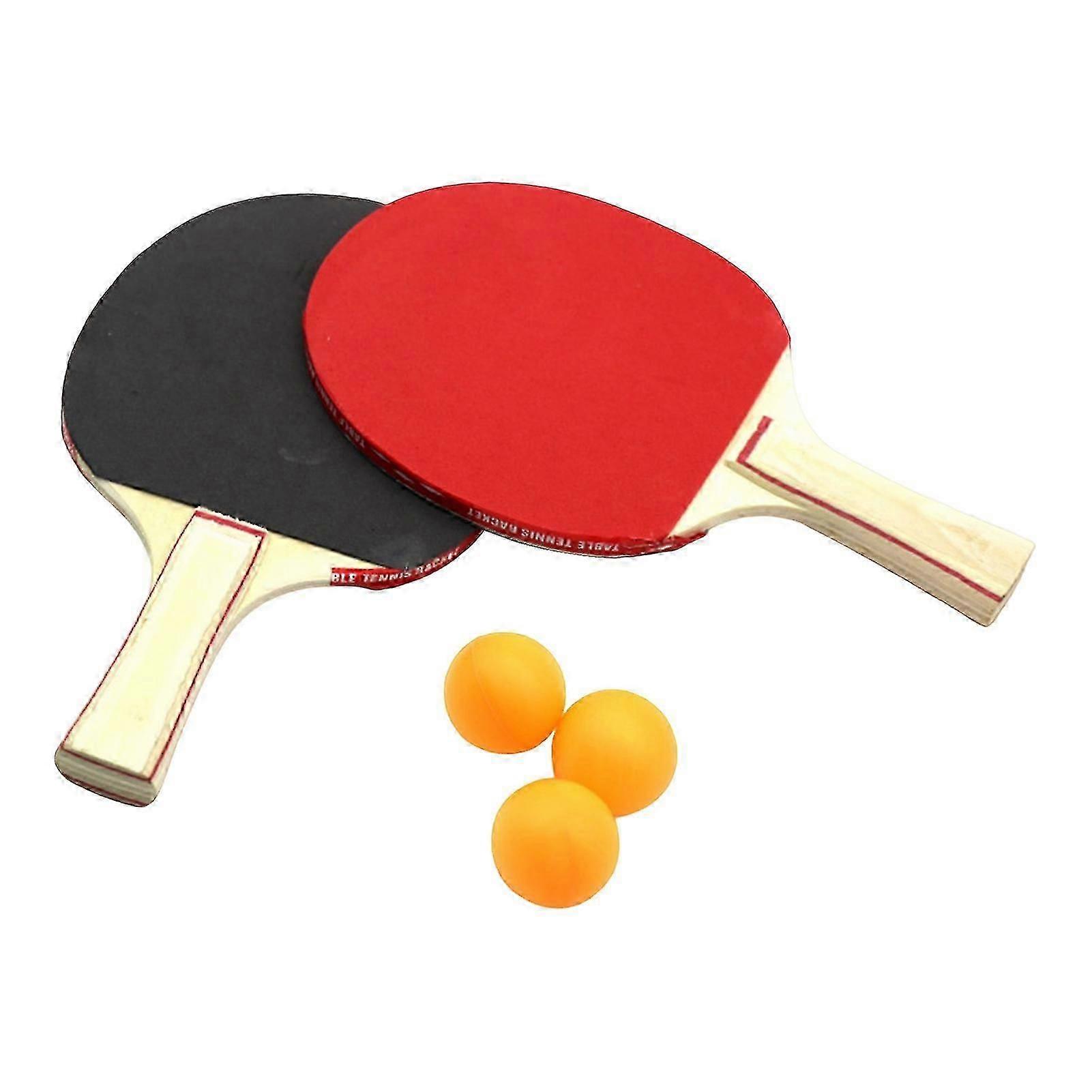 Table Tennis Racket Set with Ergonomic Handle - Comfortable Grip, Smooth Edge, Fine Texture, Ping-Pong Paddle and Balls Included