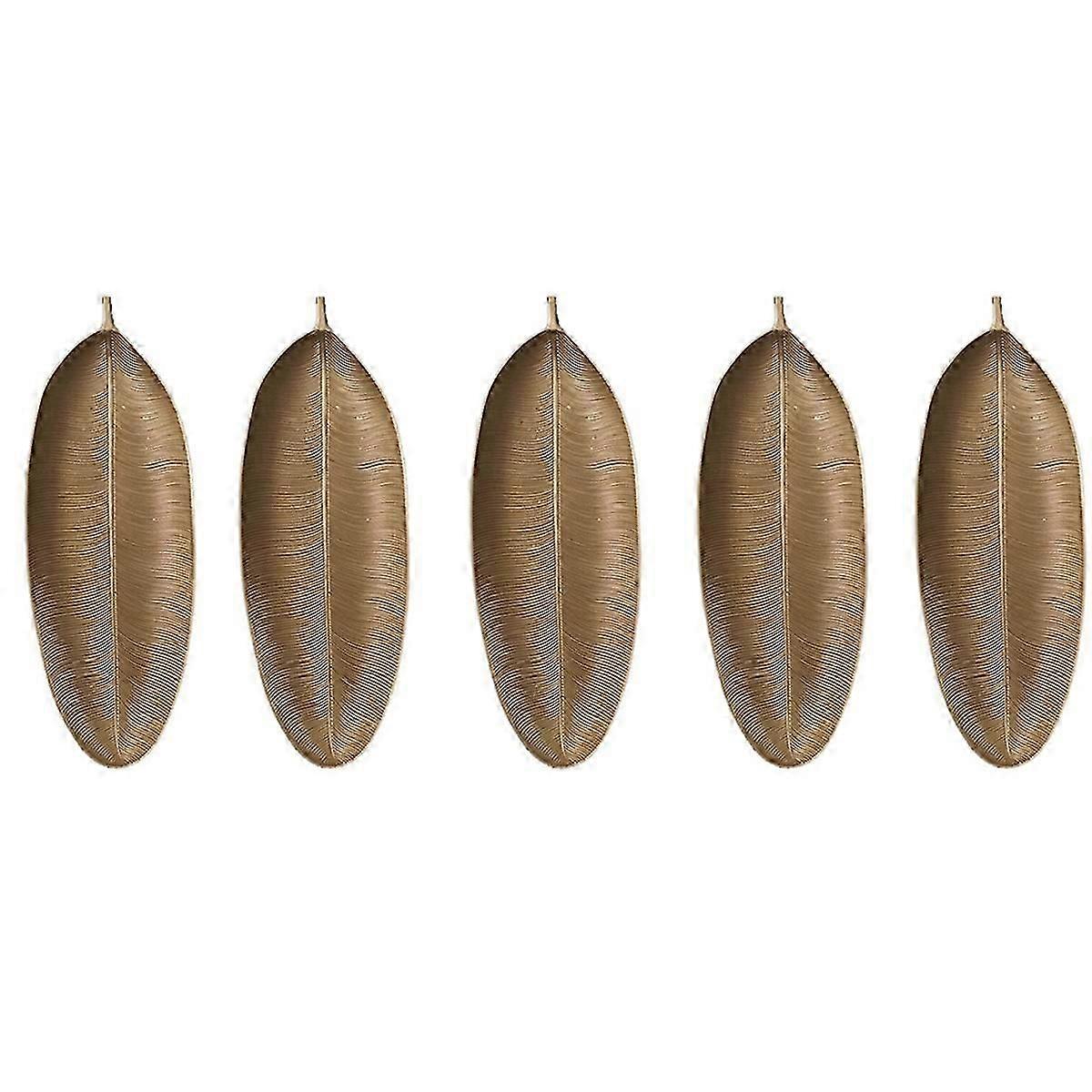 5PCS Nordic Decorative Tray Gold Leaves Shape Serving Tray