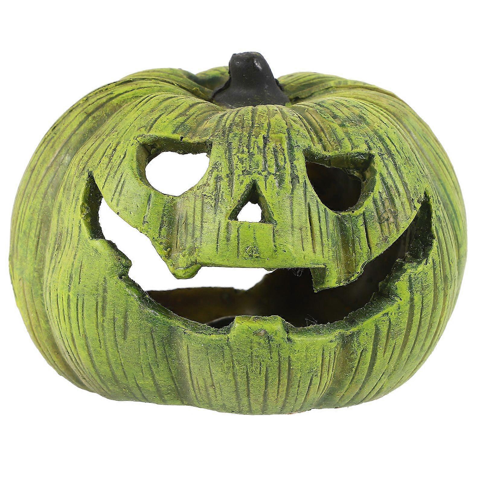 Resin Pumpkin Shape Lizard Hideouts Reptile Hideaway Aquarium Hiding Hut Reptile House