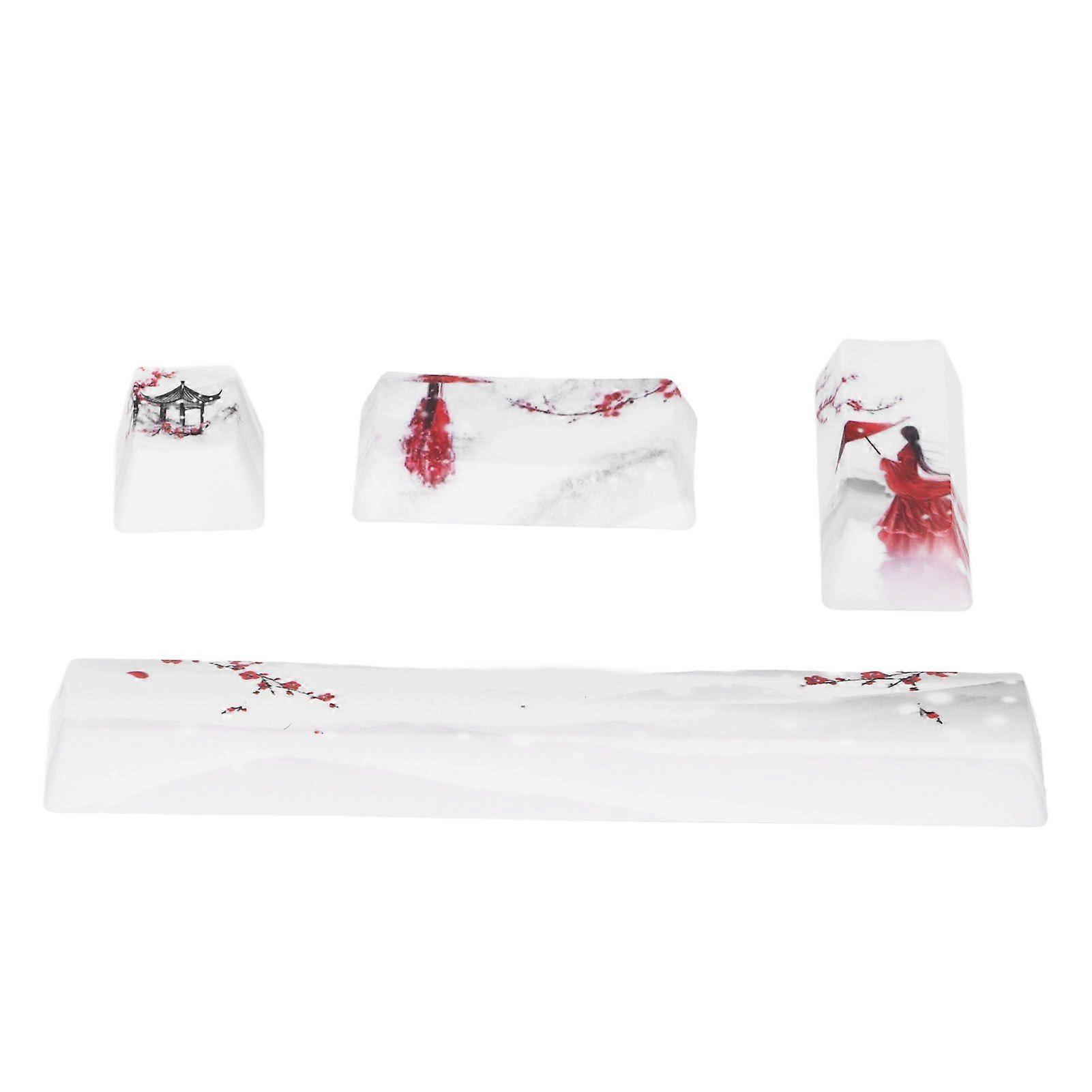 DIY Keycaps Kit Winter Snow Plum Pattern Universal Mechanical Keyboard Replacement Accessories