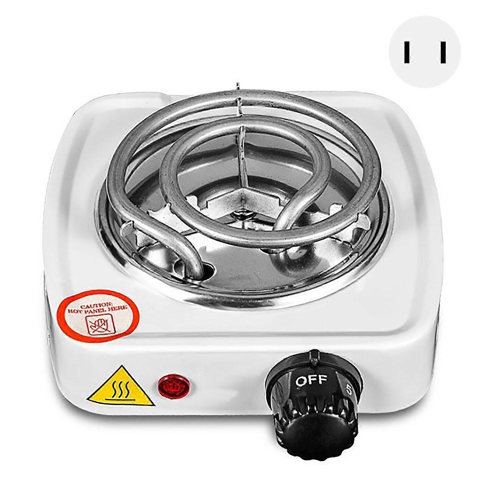 Electric Single Burner 1000W Coil Cooktop White Overheat Protection Adjustable Versatile Portable Electric Stove for Kitchen US Plug 110V