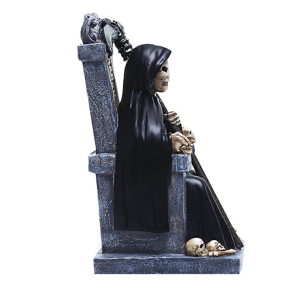 Decorative Resin Skull Throne Craft for Decorating 2Pcs Tabletop Ornament