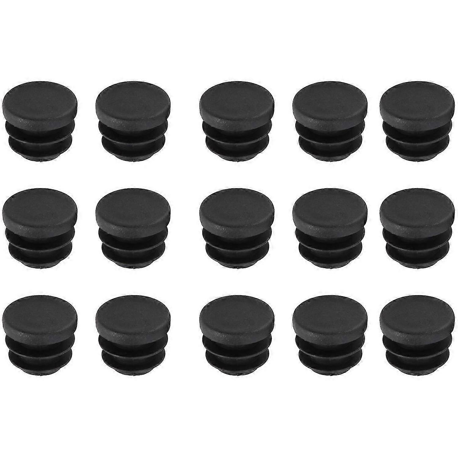 15Pcs Black Plastic Blanking End Cap Round Tube Insert Pipe Bung 16mm