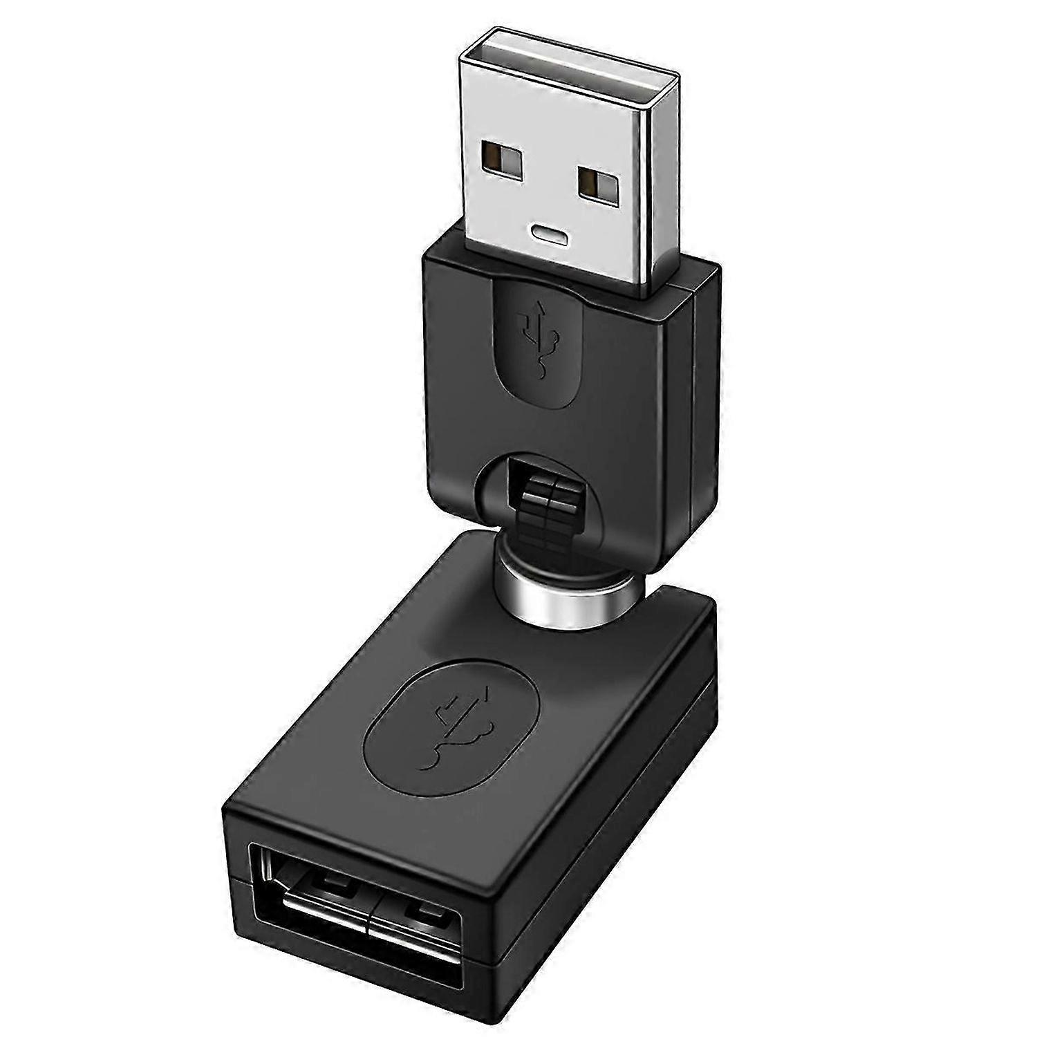 USB2.0 360Degree Rotation Extension Adapter(Black)