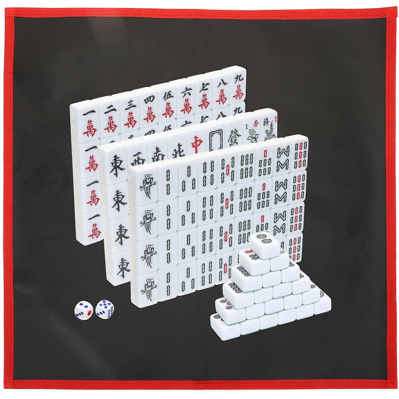 Mini Mahjong Tiles Portable Mahjong Game for Kids Use 1Set Assorted Color