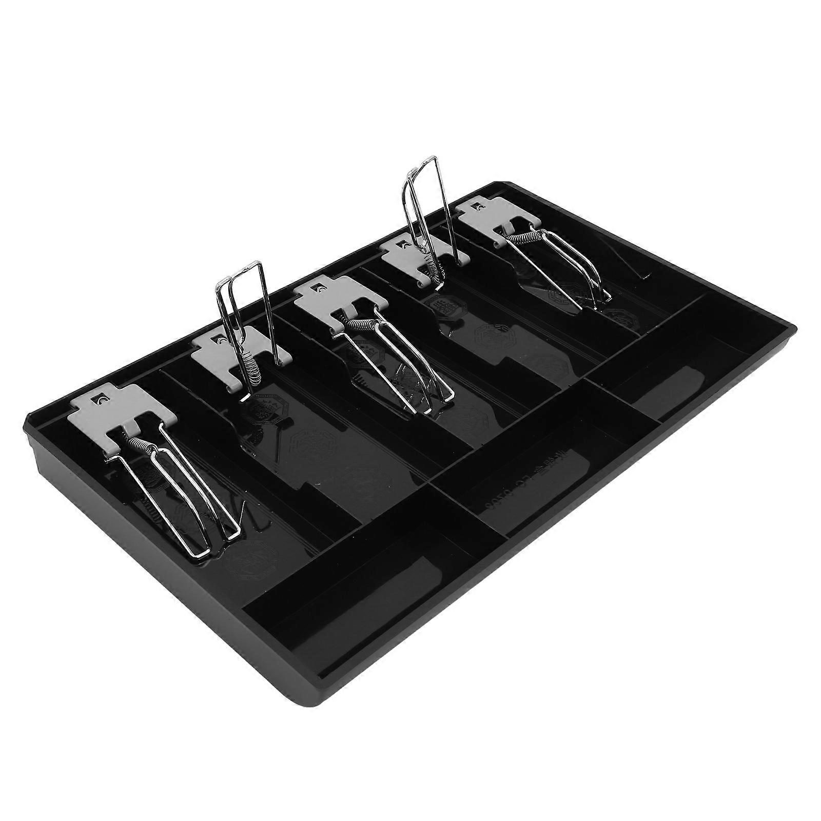 Money Storage Drawer Cashier Box Coin Sorting For Cashiers Black Color ABS Material 39.50X24.50X3.50CM 1Pcs