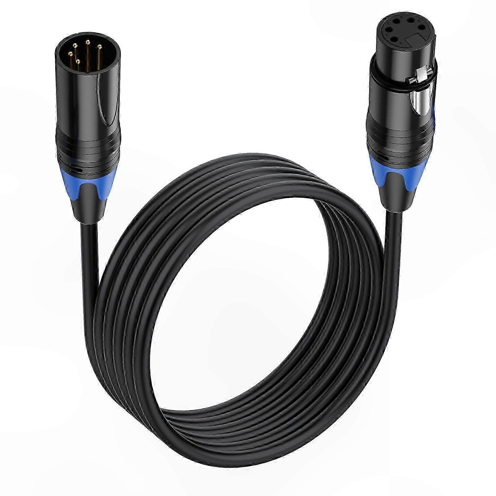 DMX512 Lighting Control Cable with 5Pin XLR Male to Female Connector for Stage and Event Lighting Connection