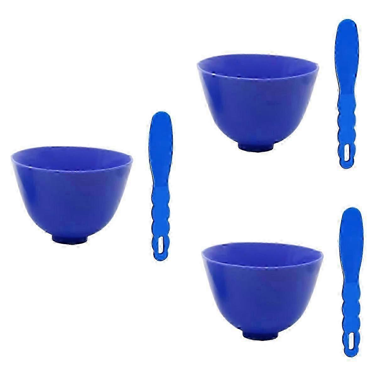 3set Dental Lab Mixing Bowl with Stick Kit Rubber Flexible Plastic Spatula for Alginate Impression