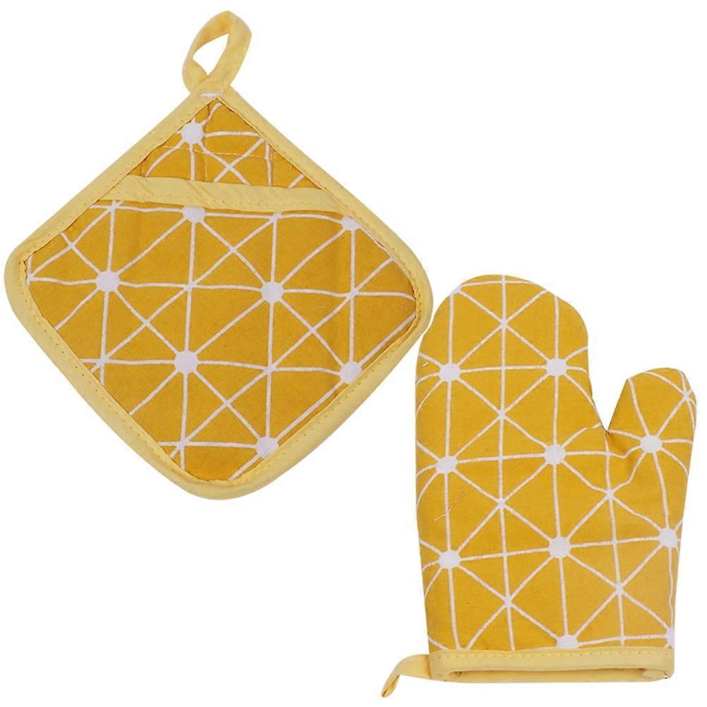 Yongwei Heat Resistant Oven Mitts & Mats - 2pcs Yellow