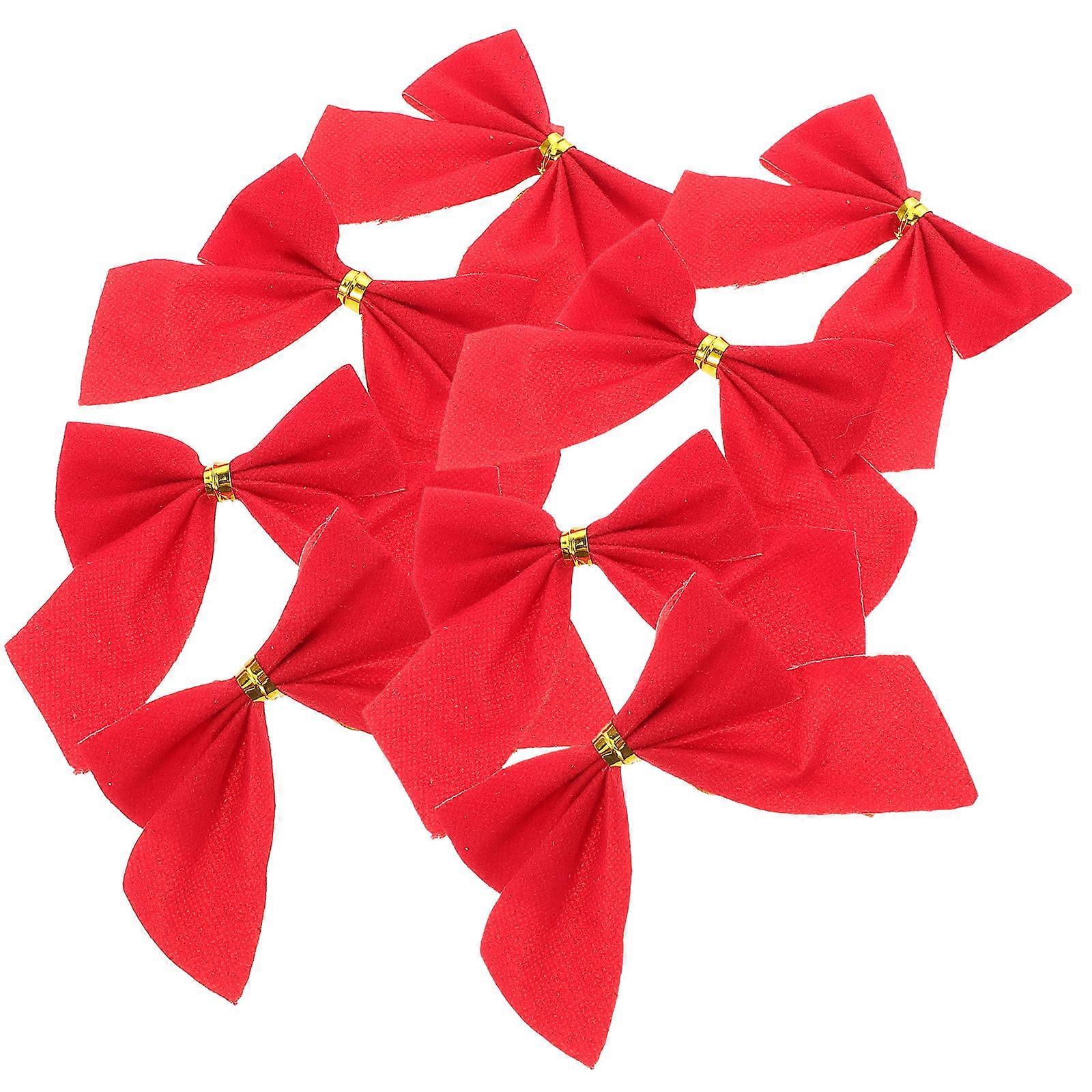 Christmas Tree Decorations Bowknot for 12Pcs Red Bowknot Hanging Set