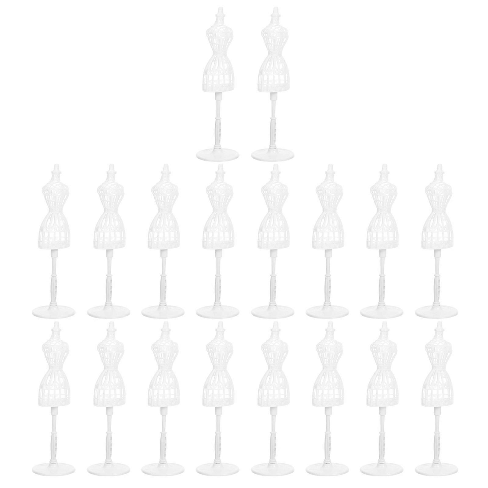 Mini Art Mannequin Model Rack for Displaying Clothes 20Pcs White Set
