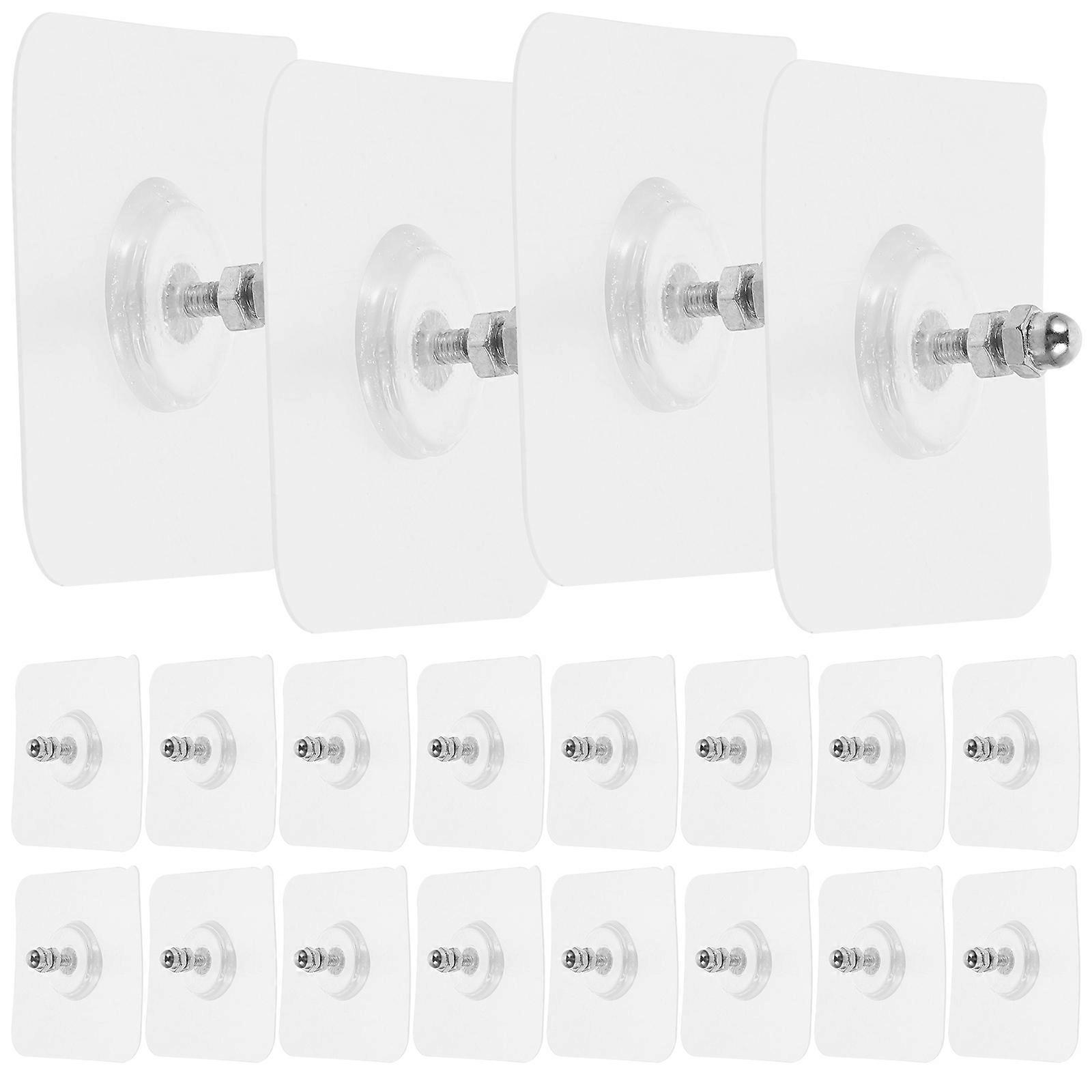 White Heavy Duty Adhesive Hooks No Trace Wall Nail Hooks for 20Pcs