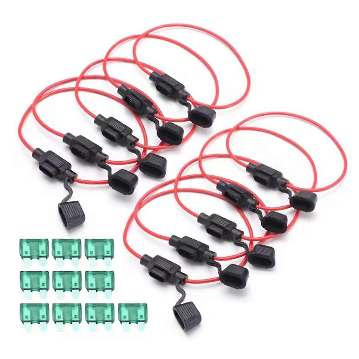 12V 30A Car Motorcycle DC Insert Fuse Holder in Line Mini Blade Adapter Switch Socket Damp Proof Spl