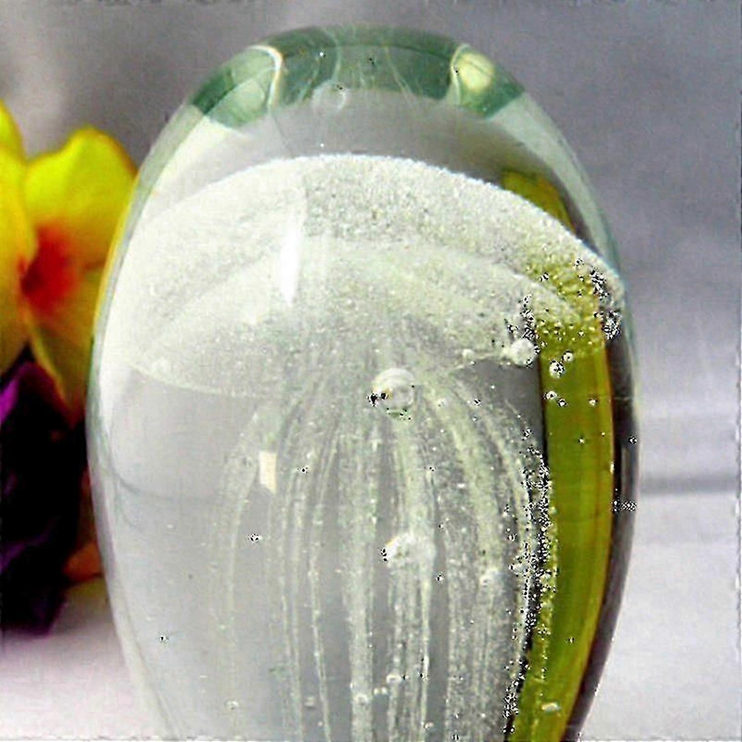 Glass Black Glowing Jellyfish Paperweight Glow In The Dark With Led Base-Good