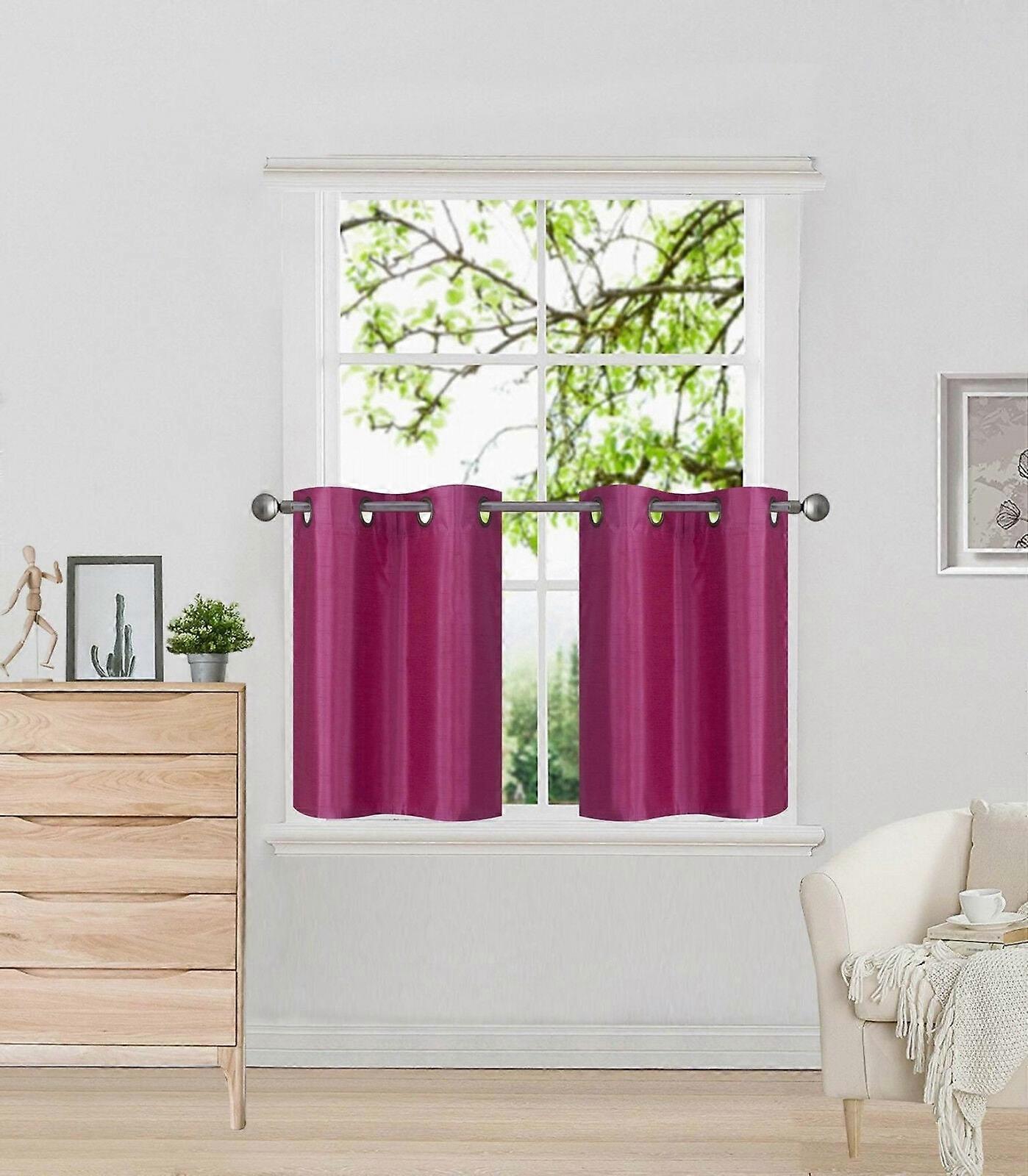 SET D2 HOT PINK VALANCE SOLID LINED EFFICIENT ENERGY BLACKOUT WINDOW ANY ROOM CURTAIN SIZE 30" WIDE X 24" LENGTH